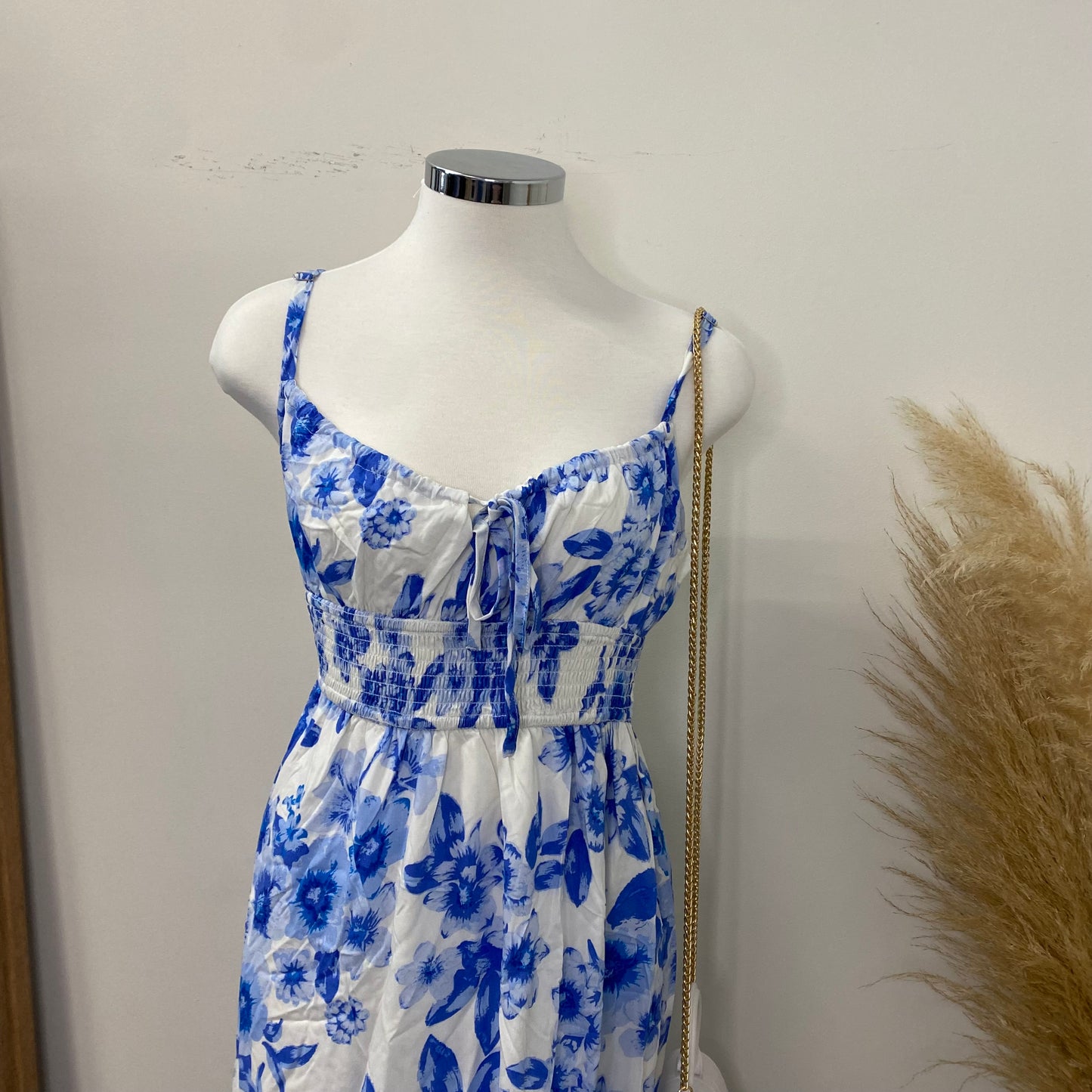 Easter Maxi Dress-Blue/OFF White