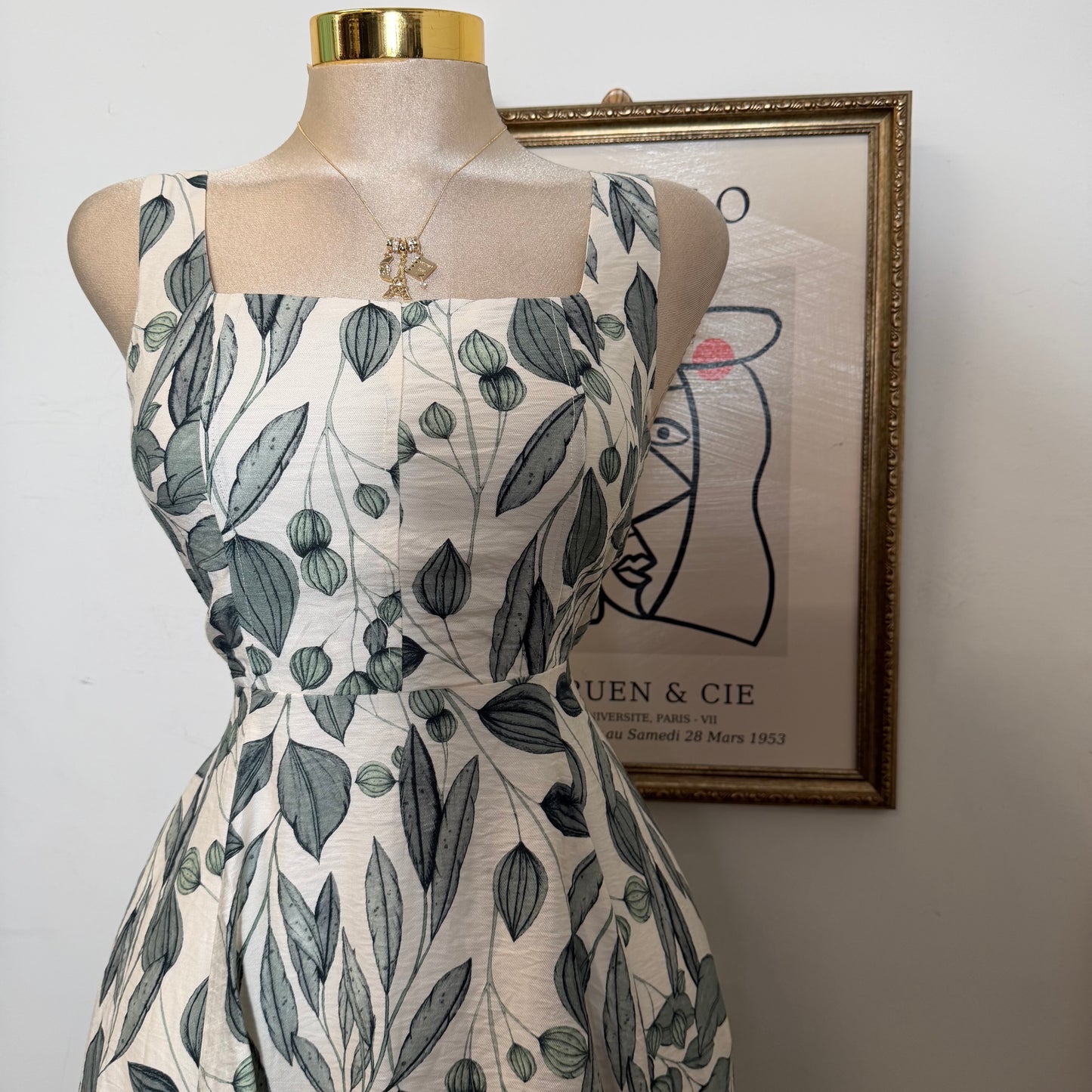 Picnic Corset Midi Dress-Sage Green