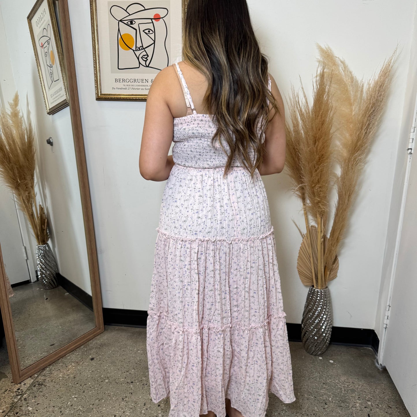 Maxi Summer Pink Dress-Baby Pink
