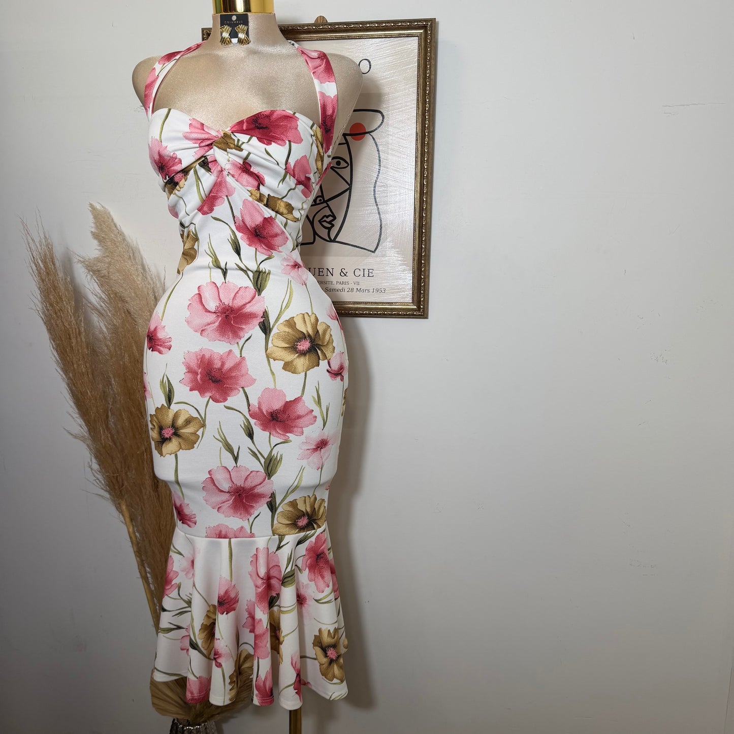 Cielo Mermaid Dress-Flower Print