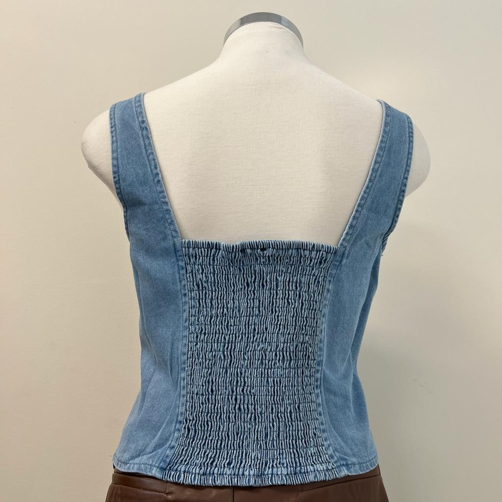 Julie Denim Boned Corset Top PL