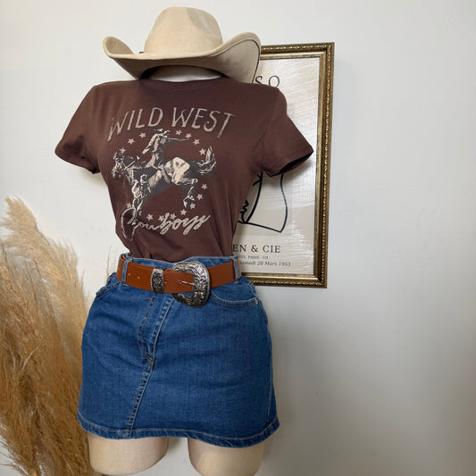 Wild West Cowboy Baby Tee-Brown
