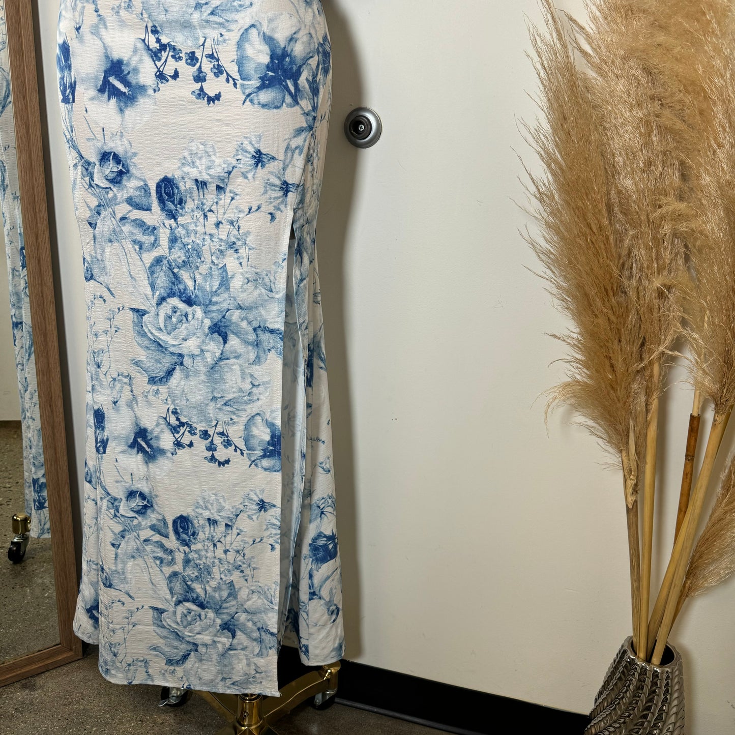 Grecia Maxi Dres-Blue/White