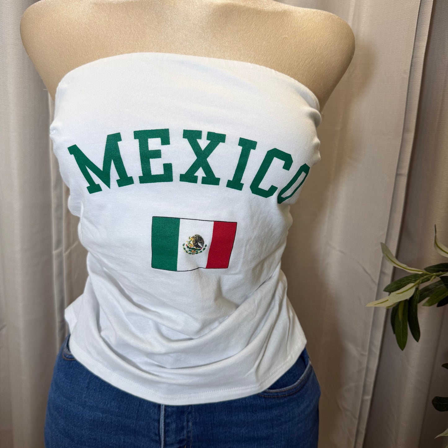Tube Mexico Strapless Top-White