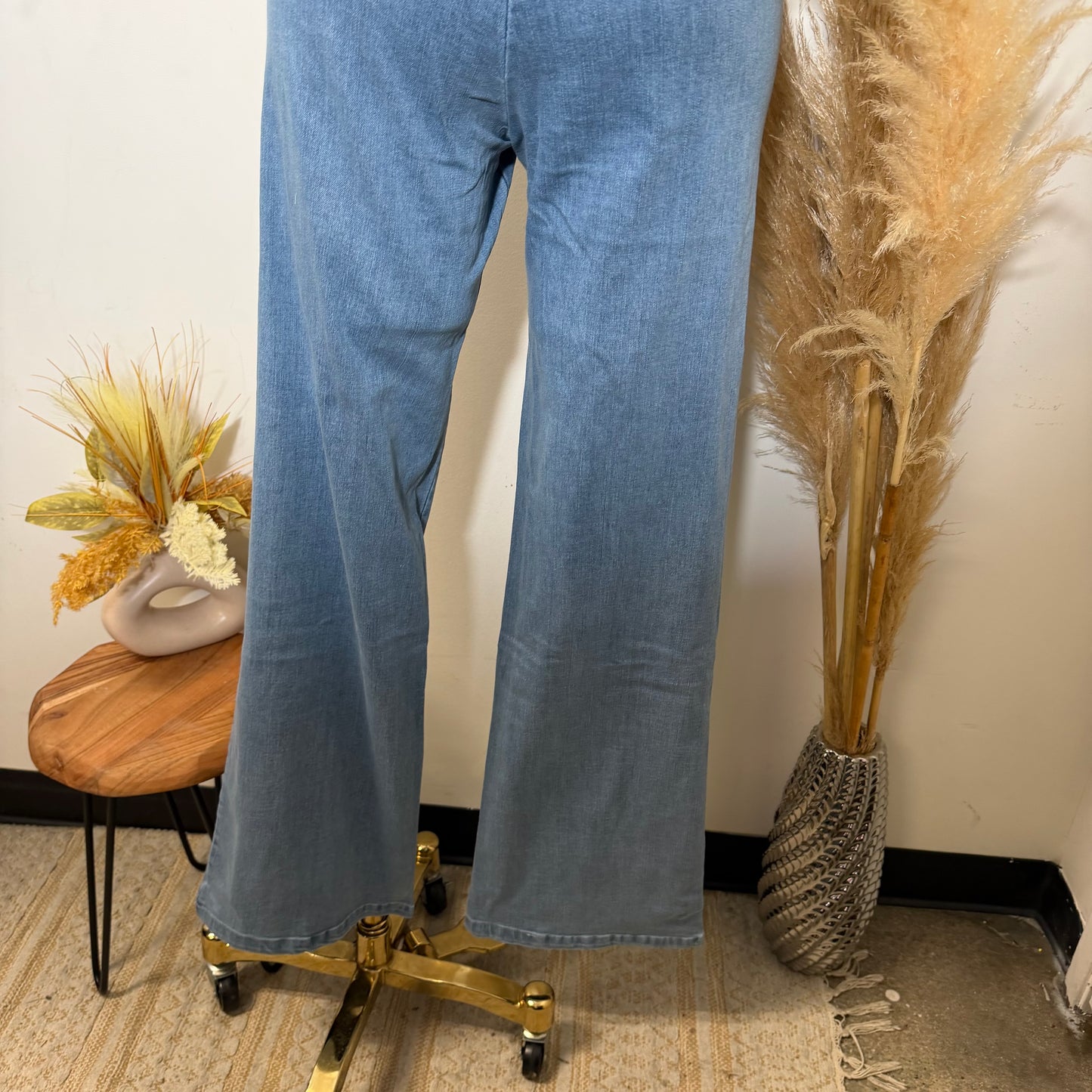 Strapless Denim Pant Set-Light Blue