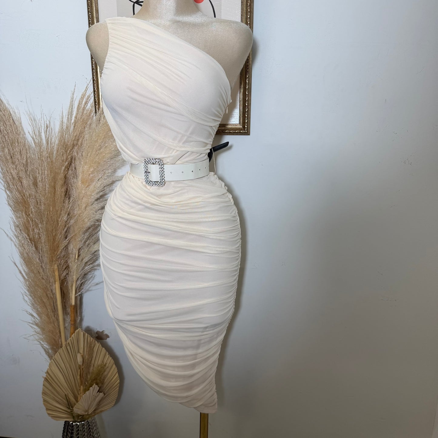 Contour Luxe Midi Dress-Cream