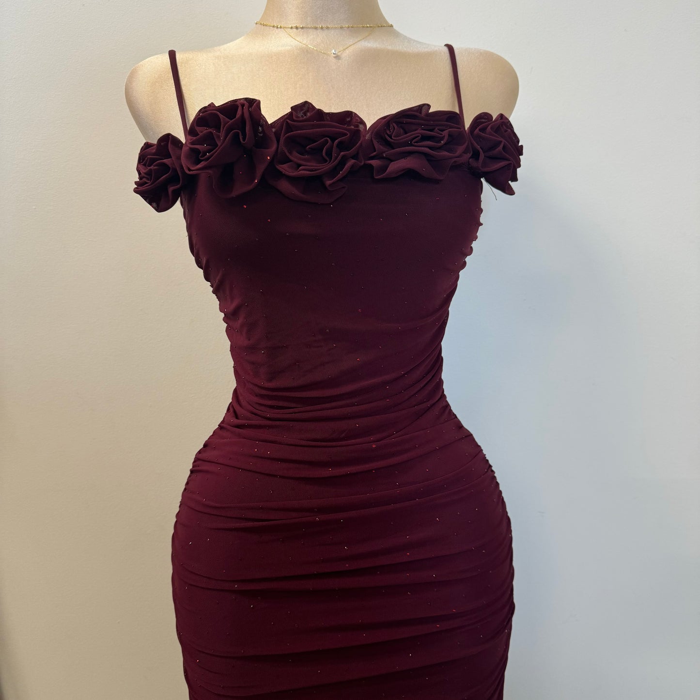 Audrina Dress-Burgundy