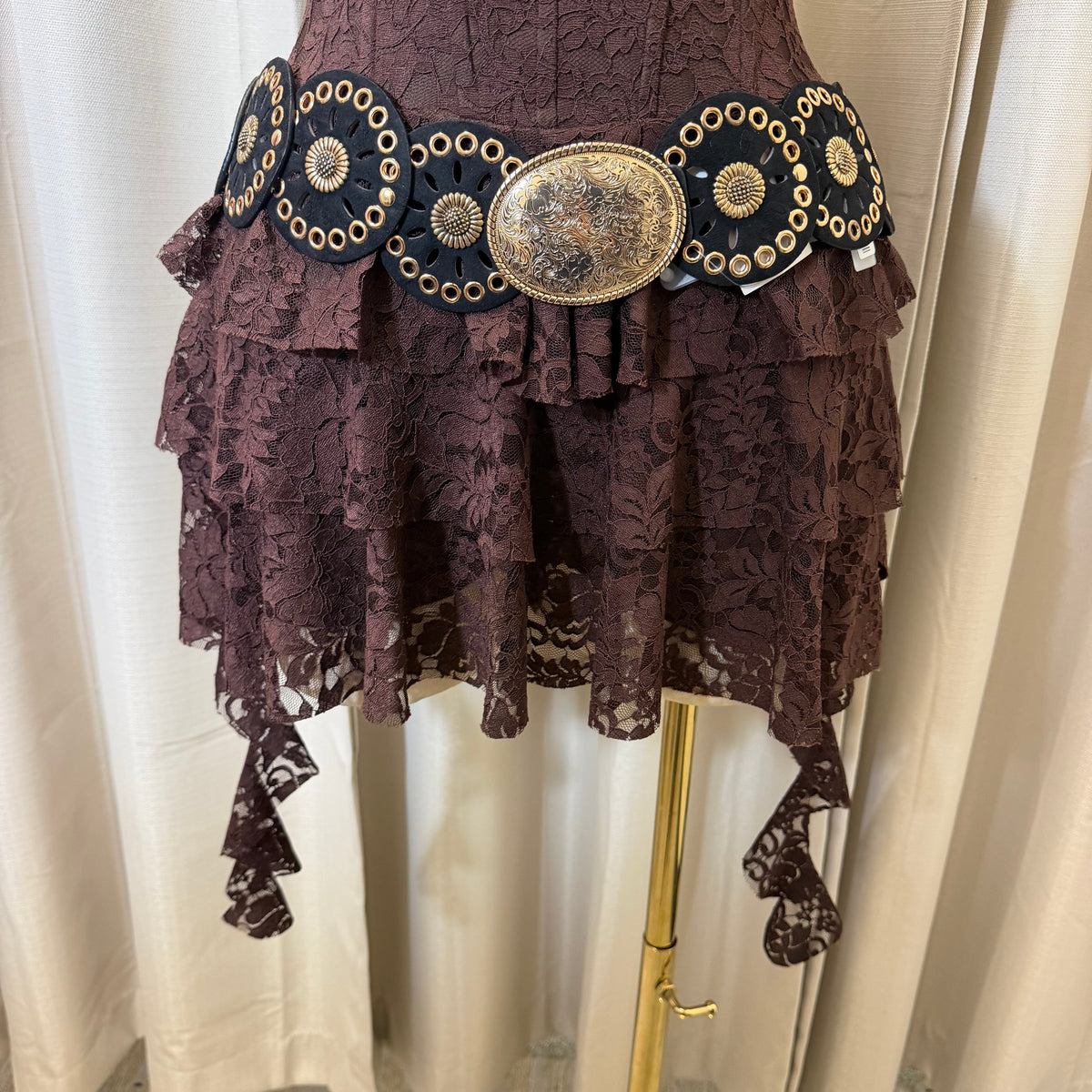 Corset Lace detail Romper-Brown