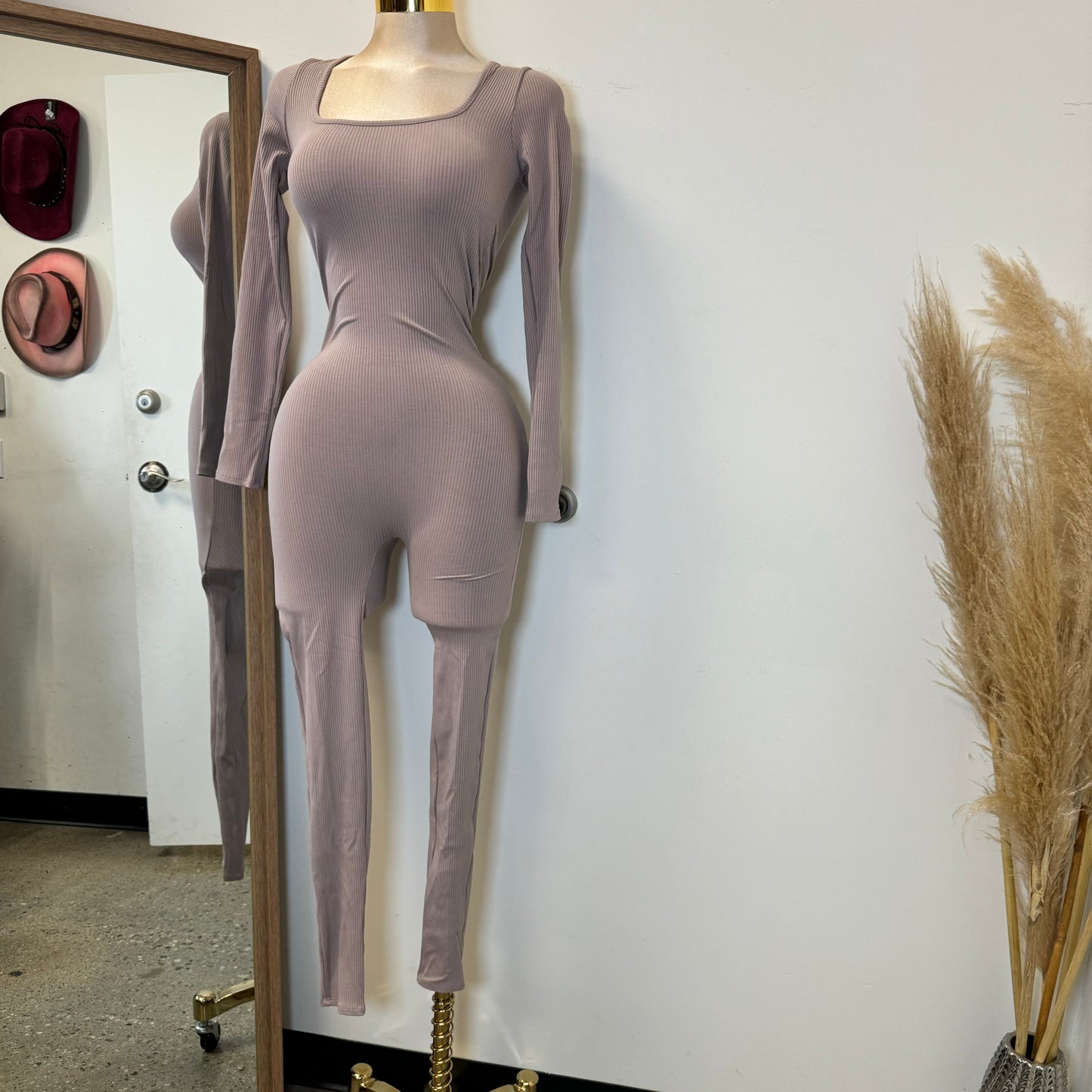 Azary Long Sleeve Jumpsuit-Dusty Rose