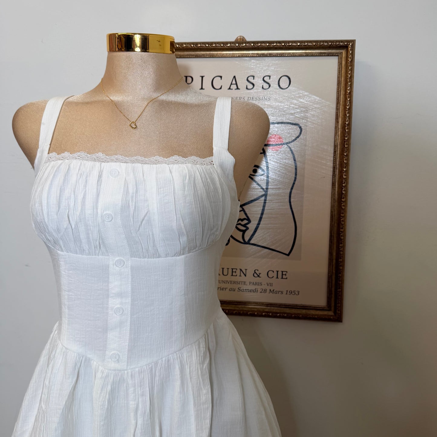 Corset Mini Dress-Off White