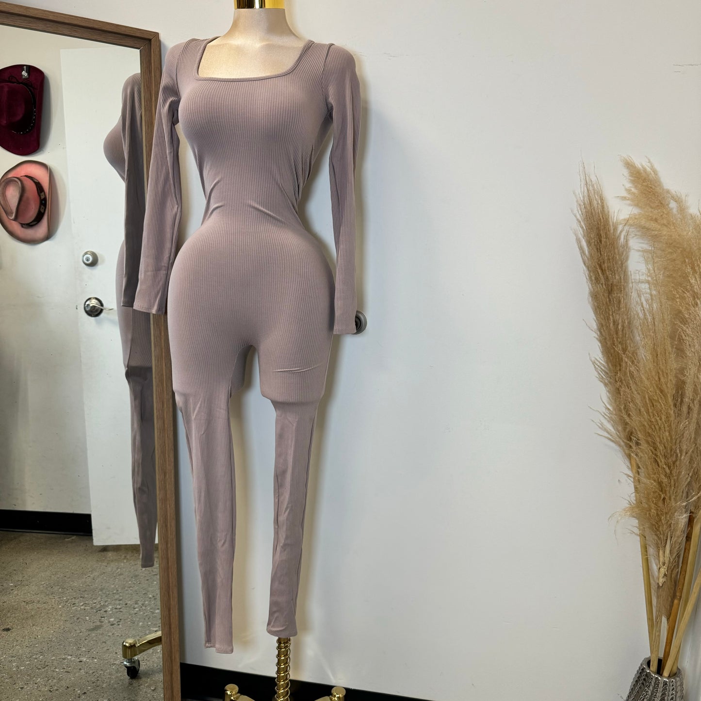 Azary Long Sleeve Jumpsuit-Dusty Rose