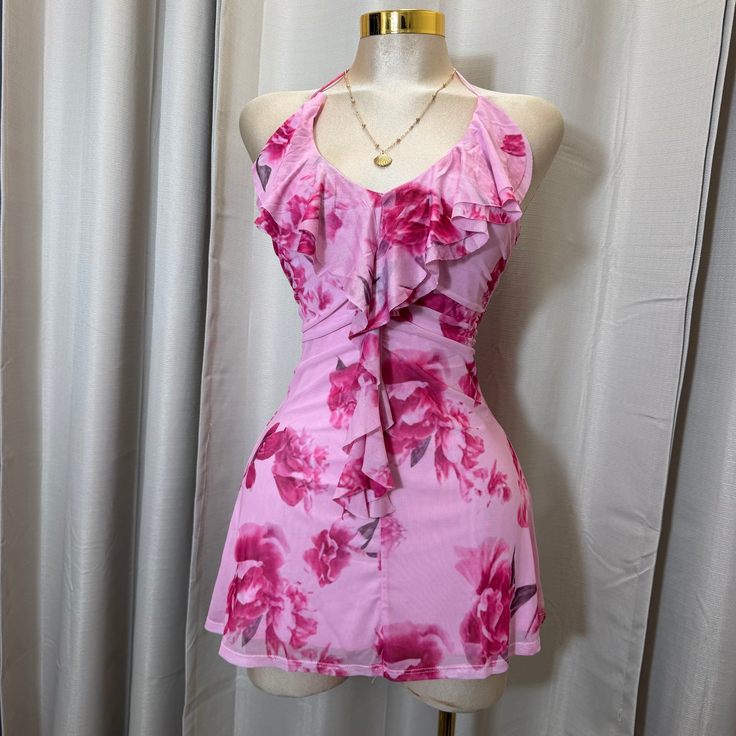 Amy Halter Dress-Pink
