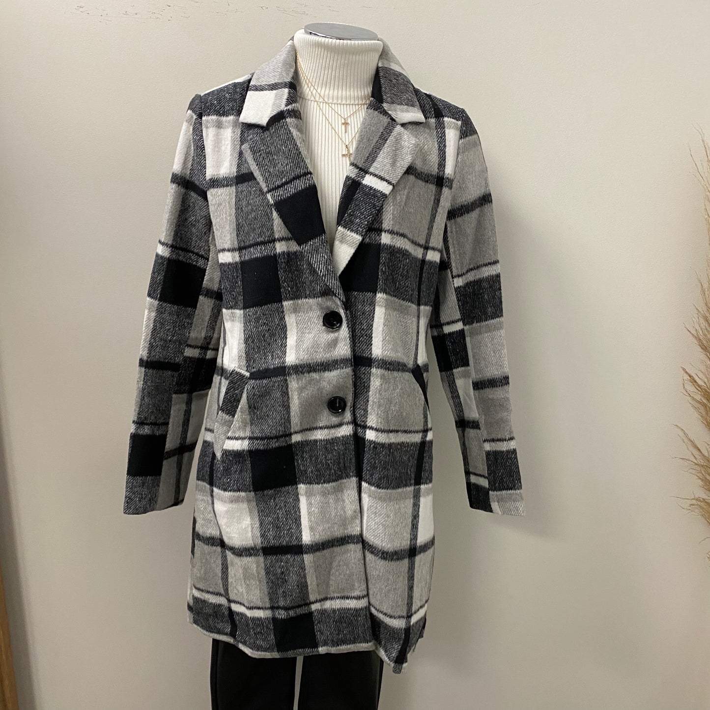 Aldina Coat -Black/White