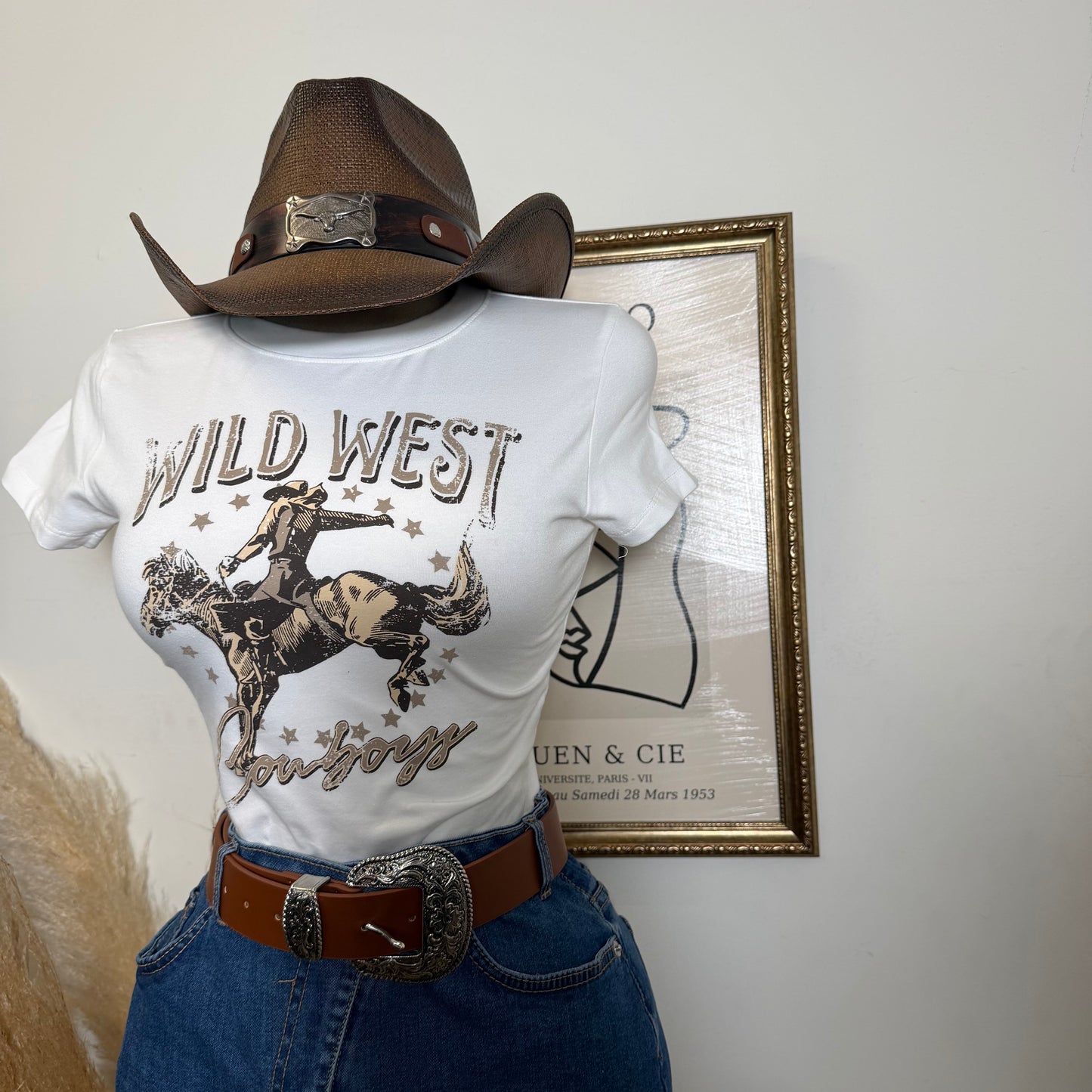 Wild West Cowboy Baby Tee-Ivory