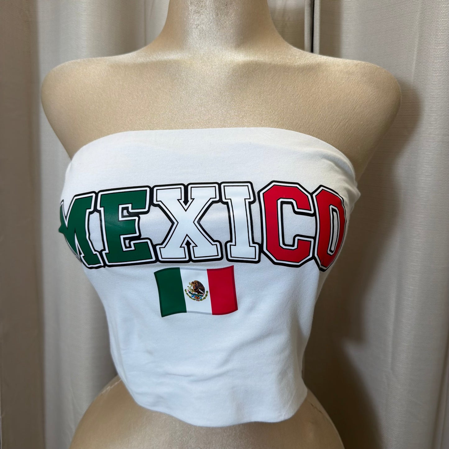 Mexico Tube Strapless Top-White