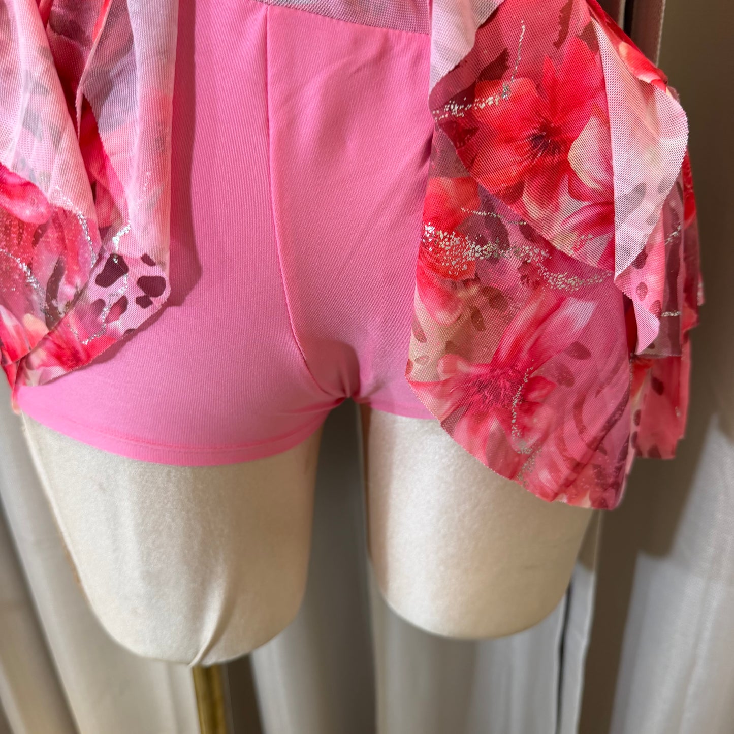Halter Open back Top Mini skirt set-Pink