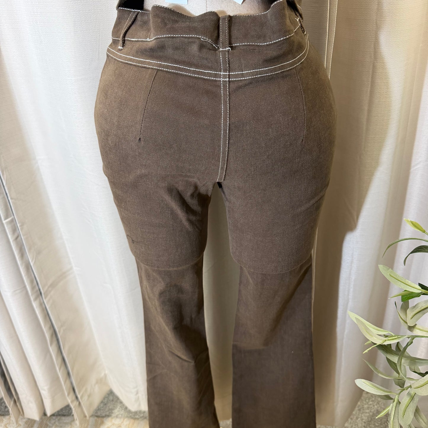 Embroidery Vest and Pant Set-Brown