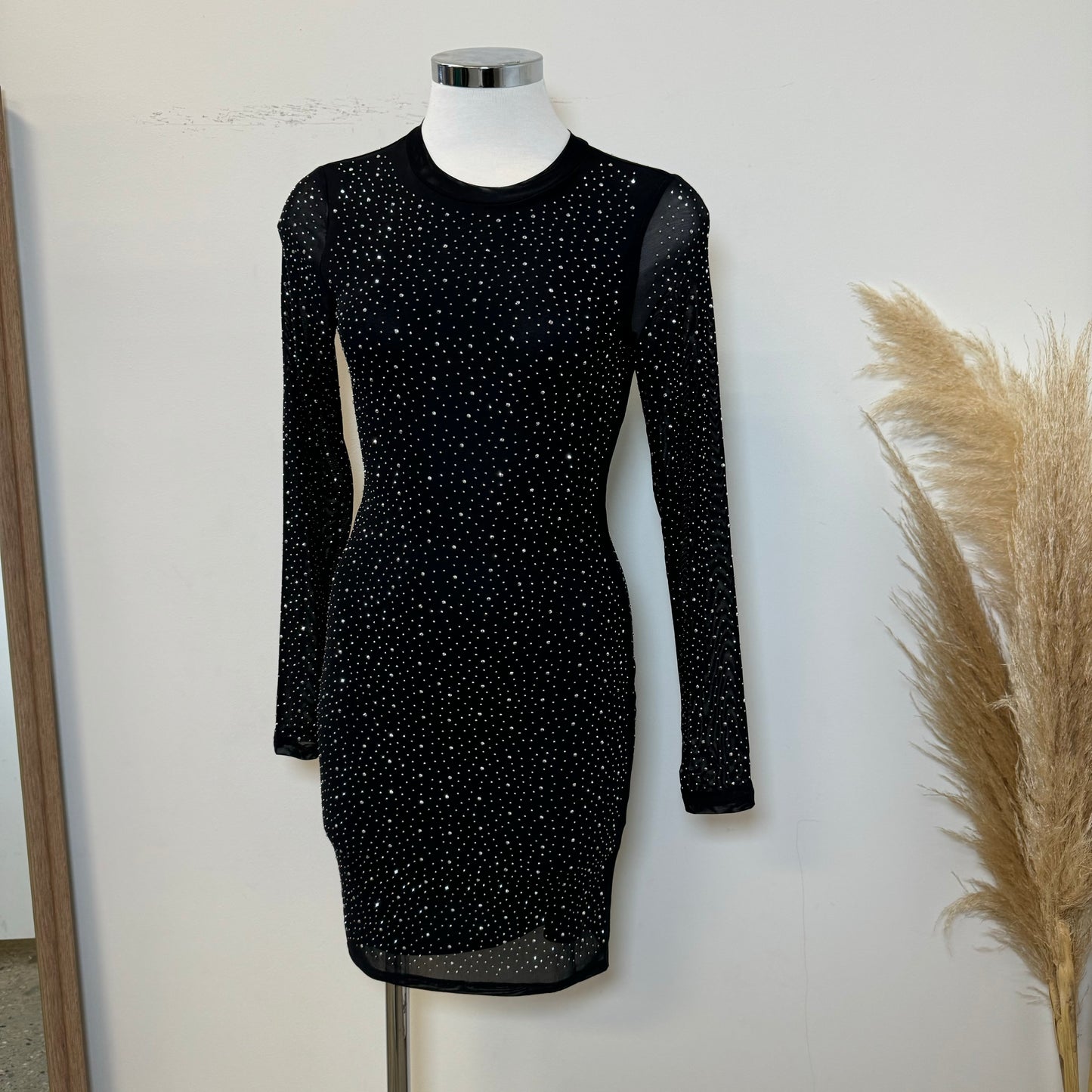 La Durango Rhinestone Dress-Black