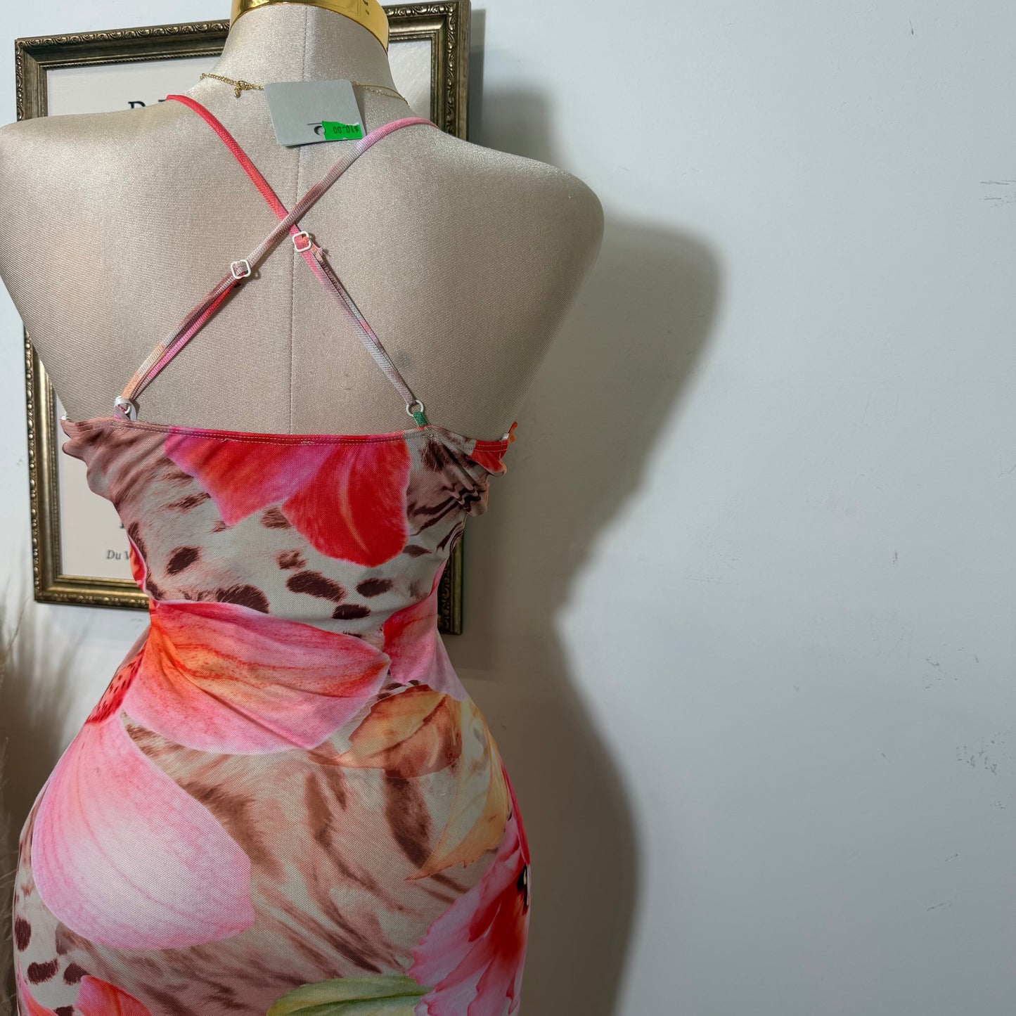 Tropicoqueta Mesh Dress-Peach