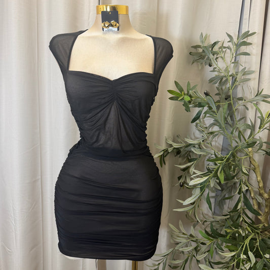 Mini Mesh Dress-Black