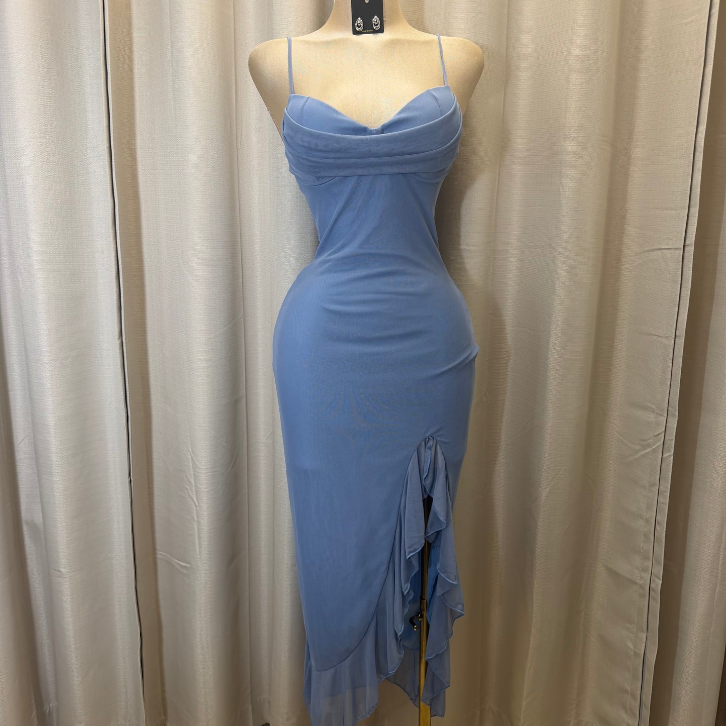 Mismaloya Mesh Dress-Blue