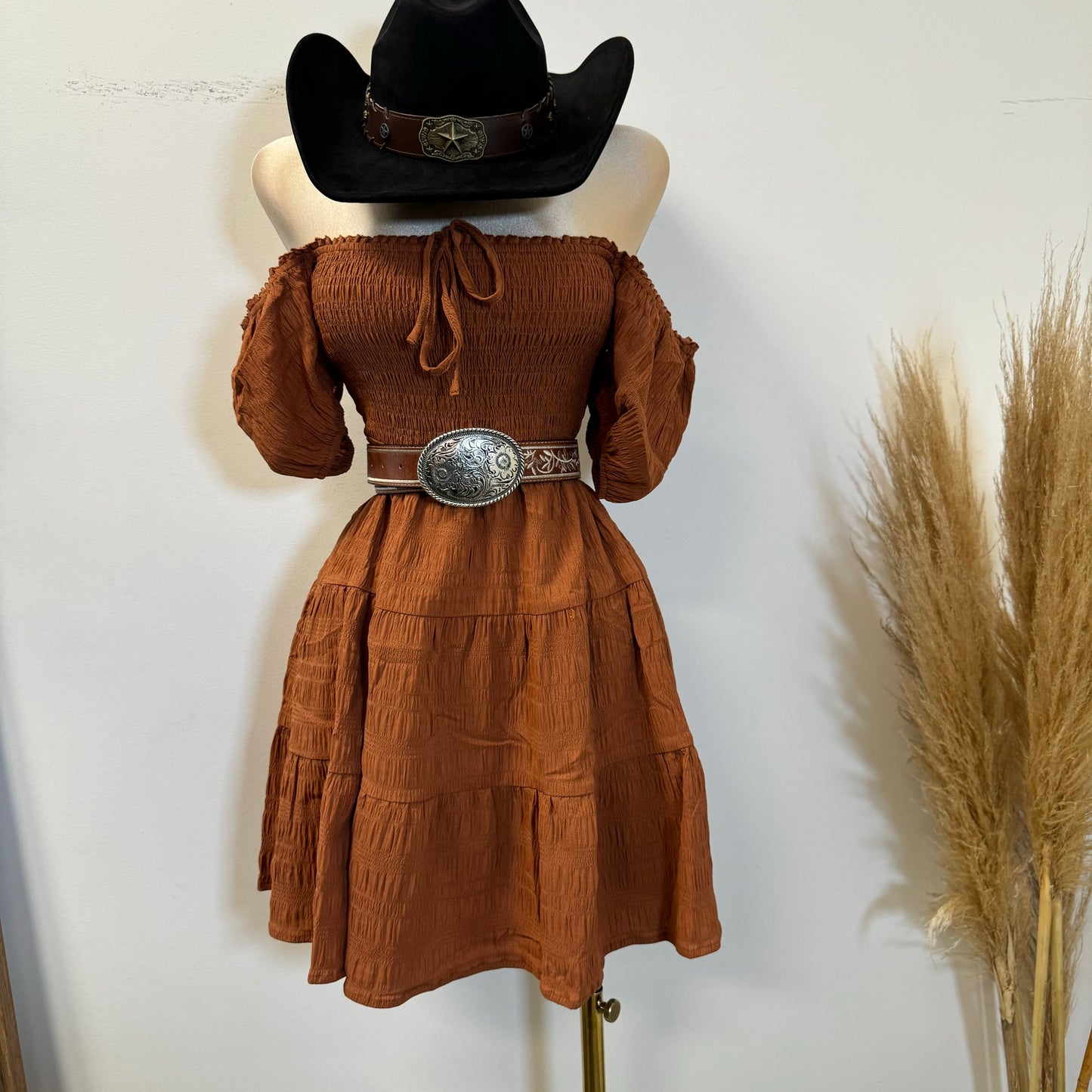 Vaquerita Dress-Rust