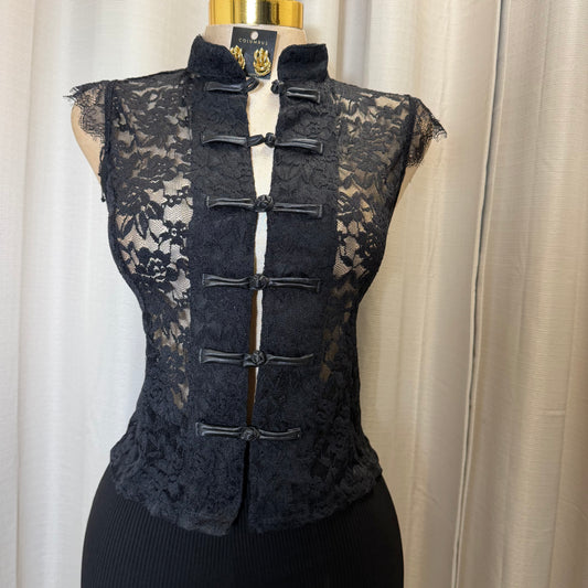 Lace Korean Top-Black