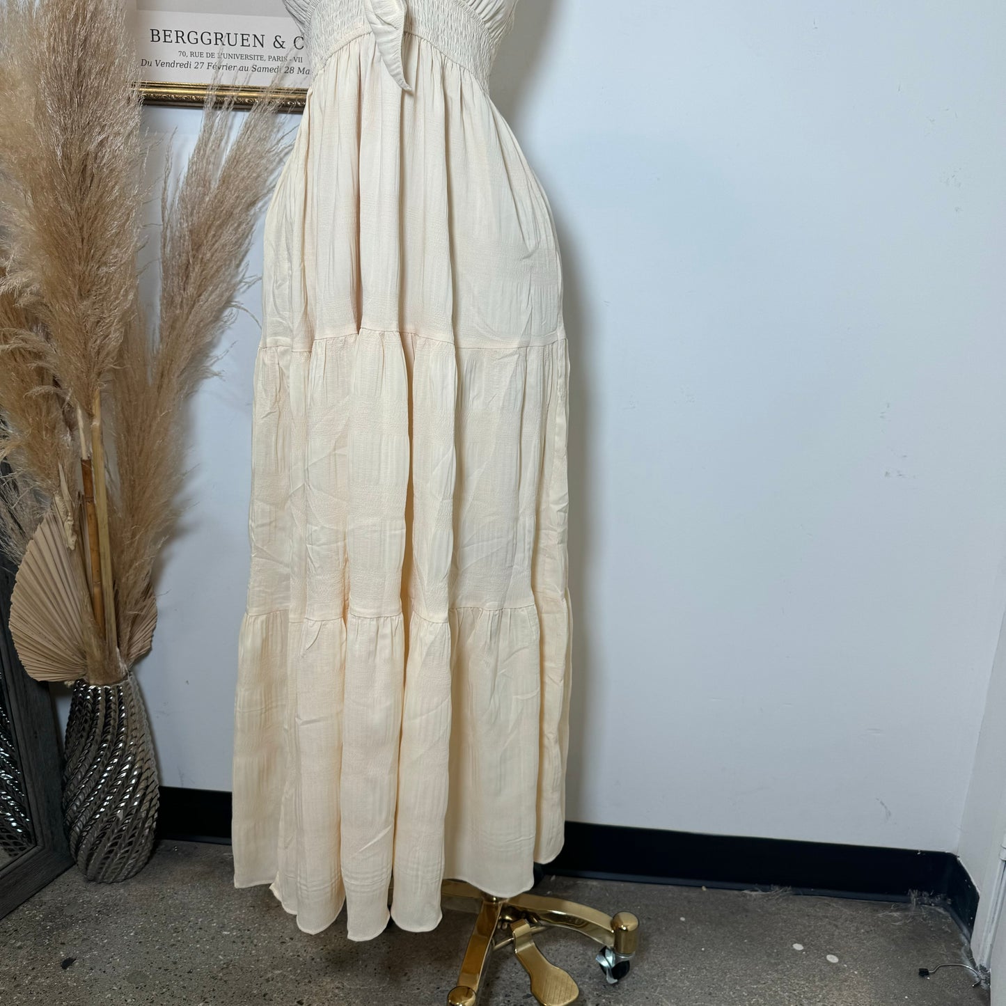 Strapless Maxi Dress-Baby Yellow