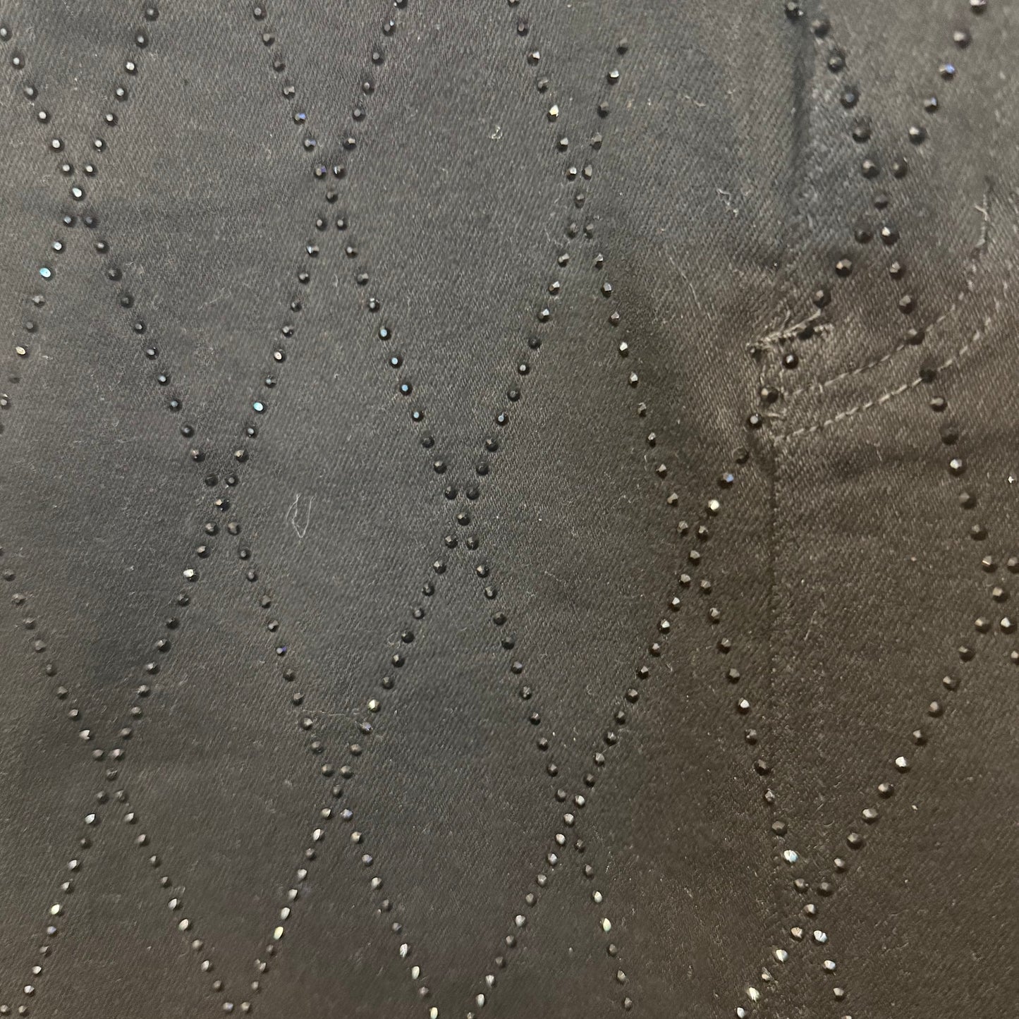 Diamond Denim Skirt-Black