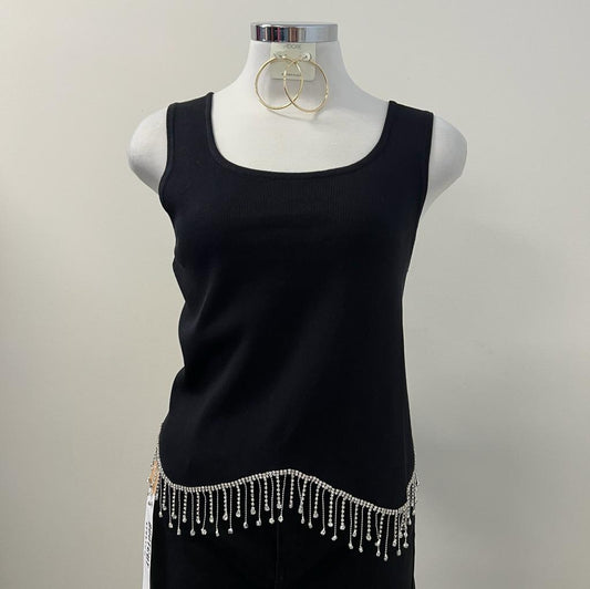 Irene Fringe Top-Black