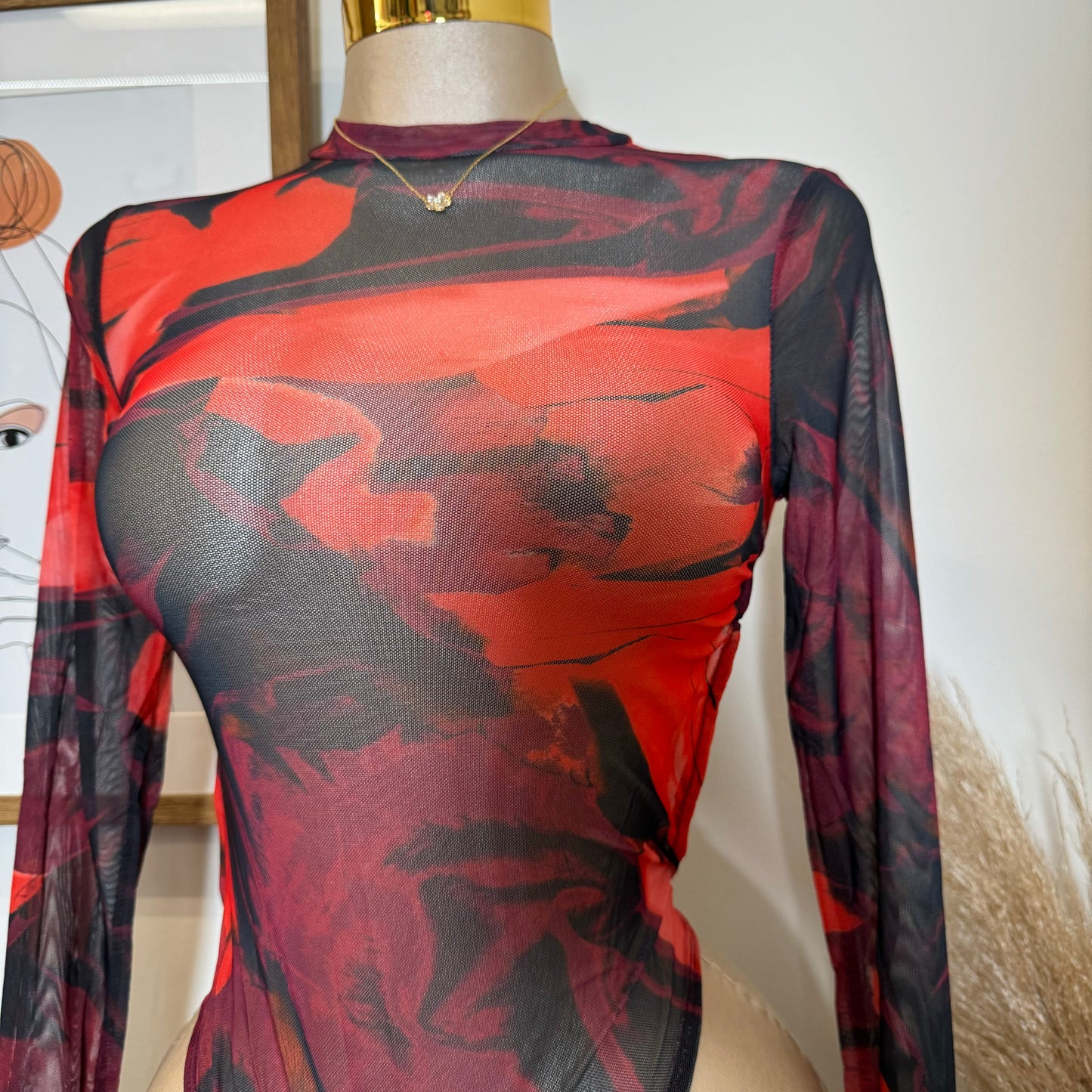Open Back Bodysuit-Burgundy