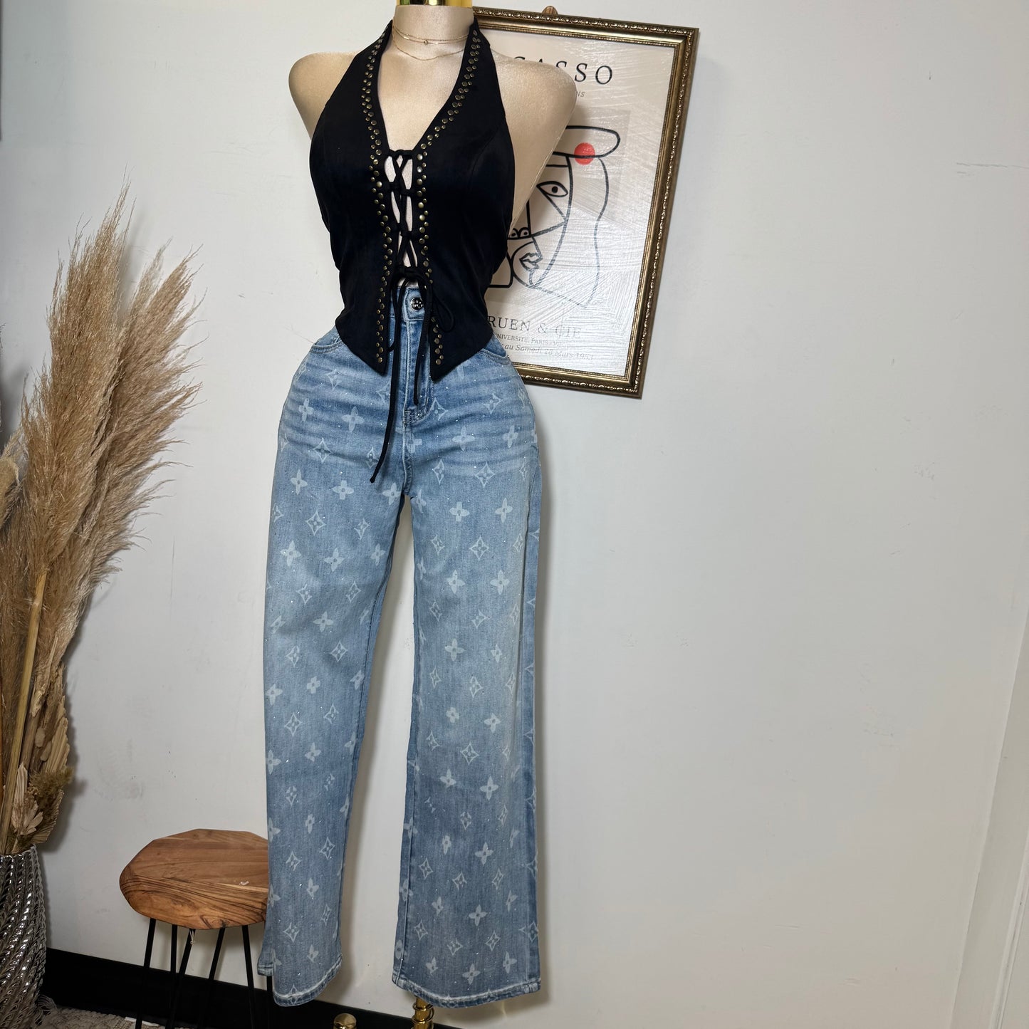 Logo Rhinestpants-Blue