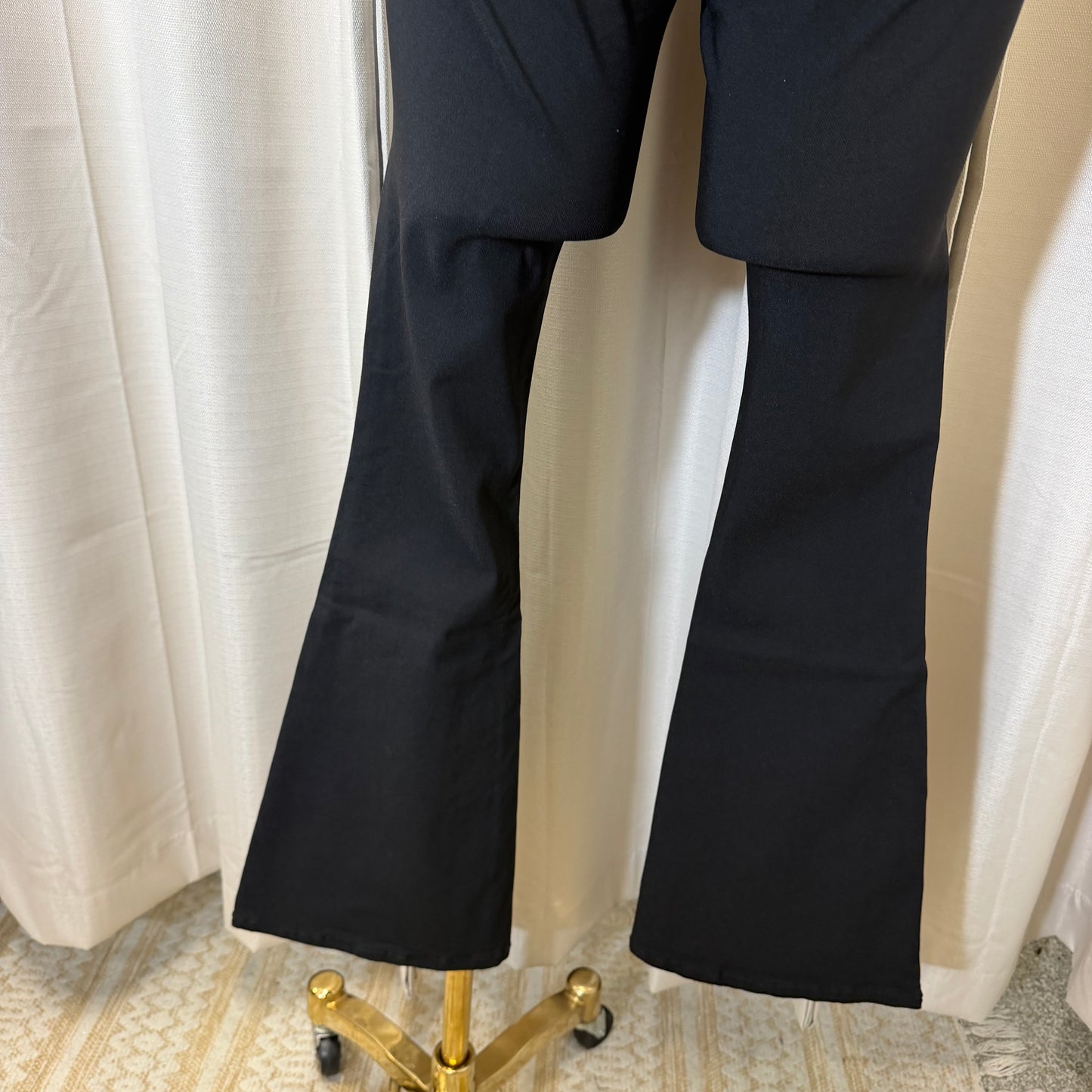 Flare stretchy High waisted pants- Black