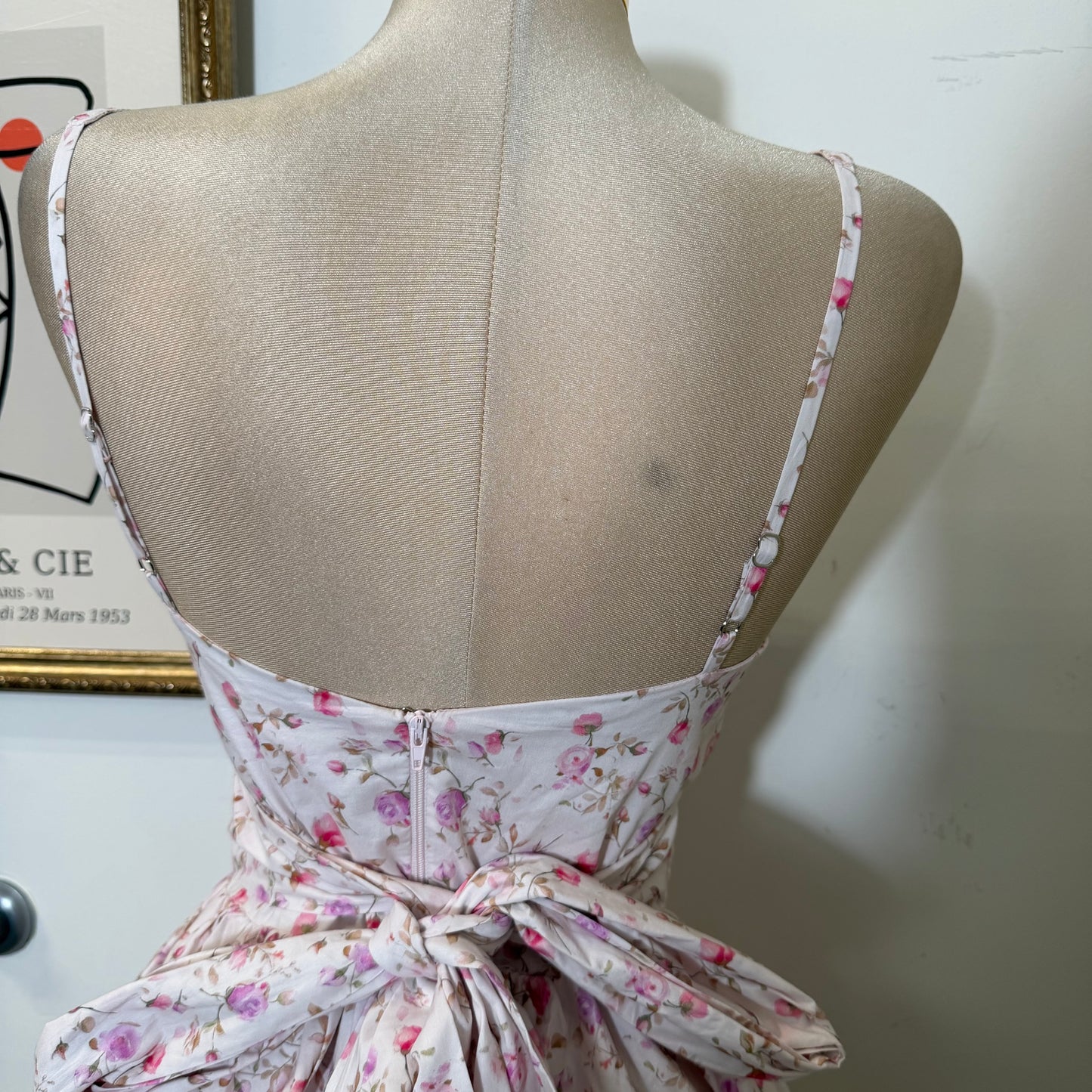 Rosa Flower Poplin Dress-Pink