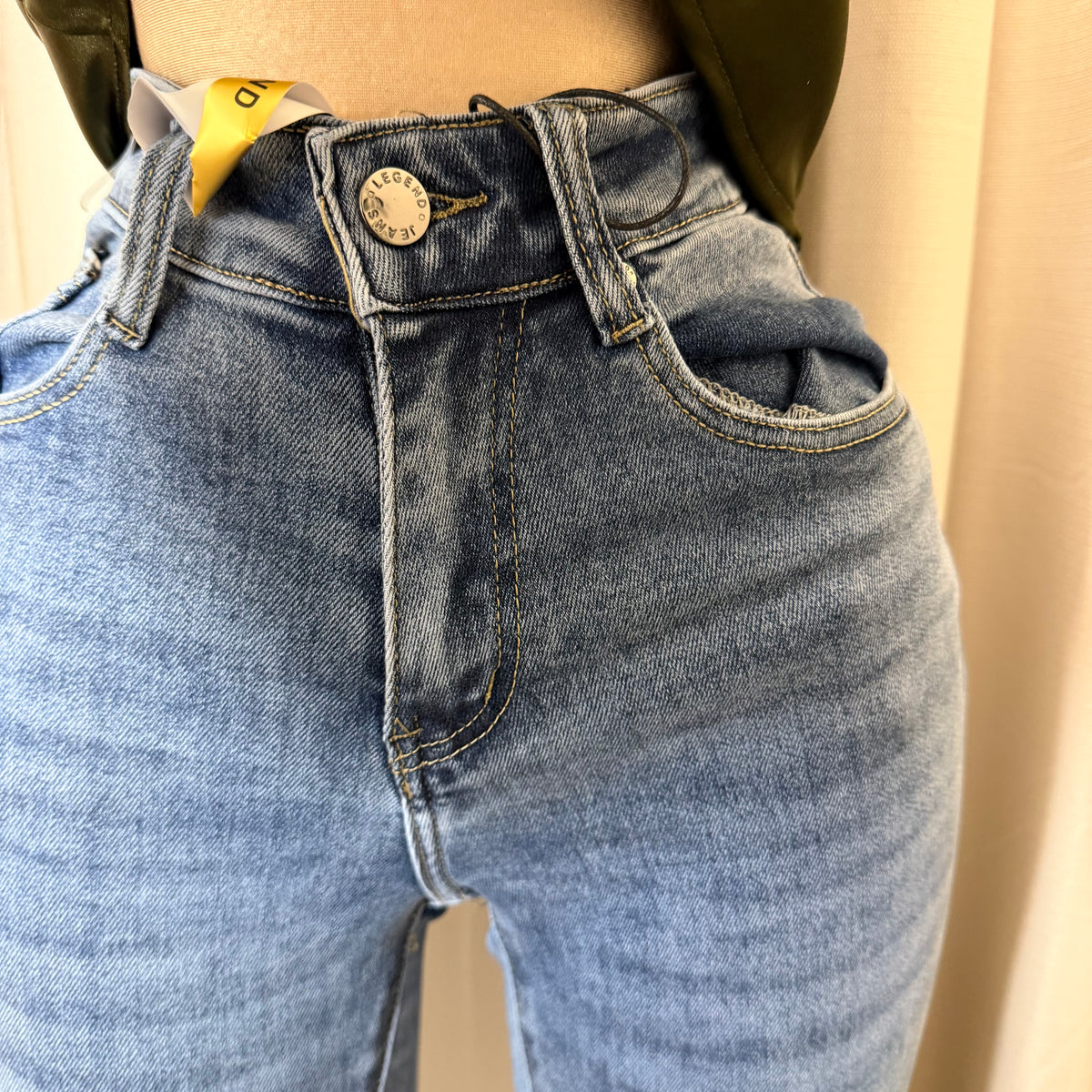 Flare Denim Black Pants-Medium Blue