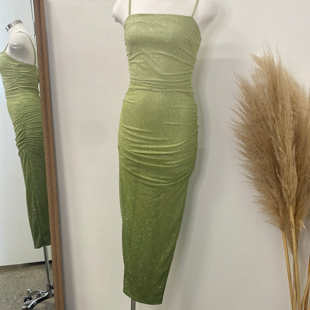 Roxi Midi Dress-Sage Green