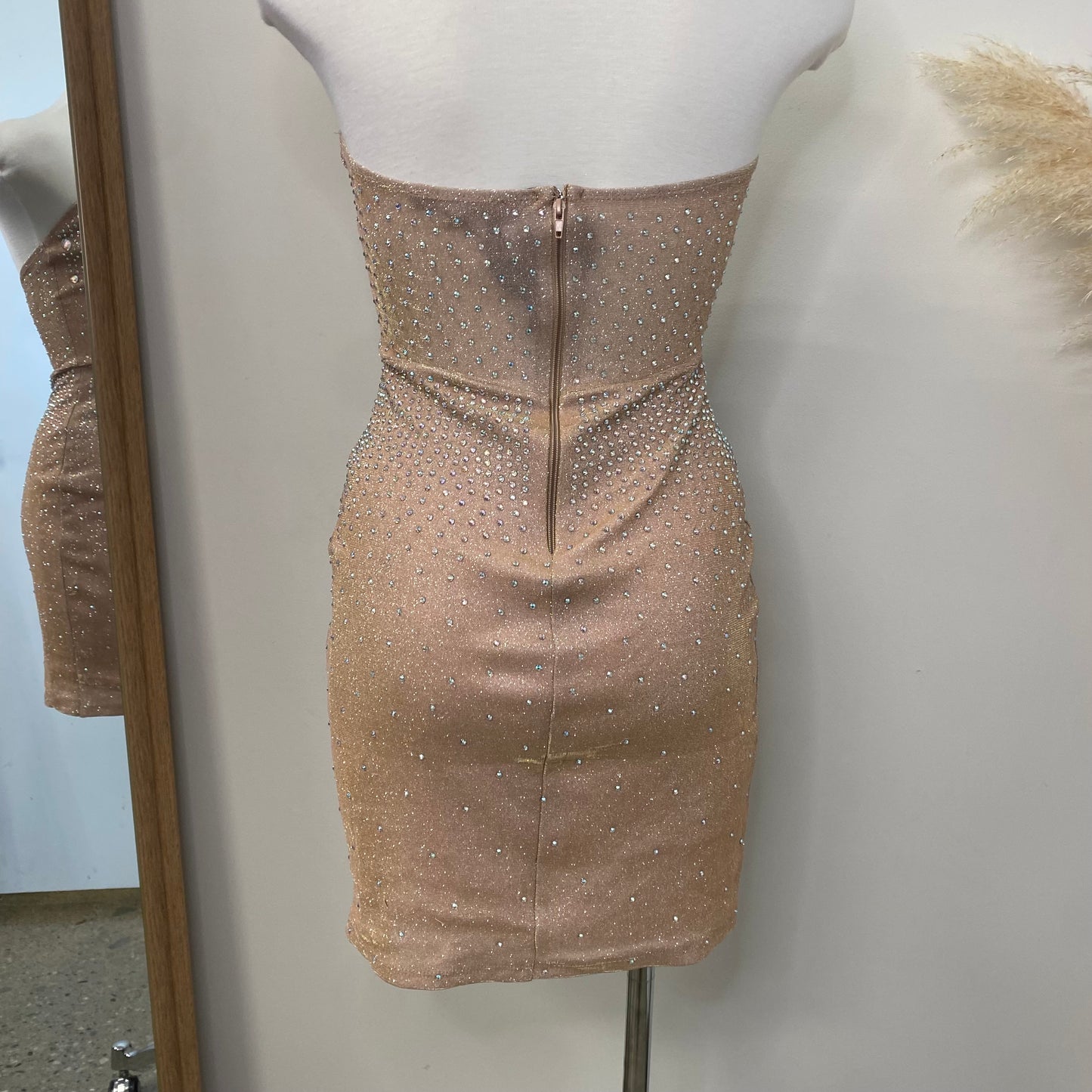 Diamante Dress -Rose Gold