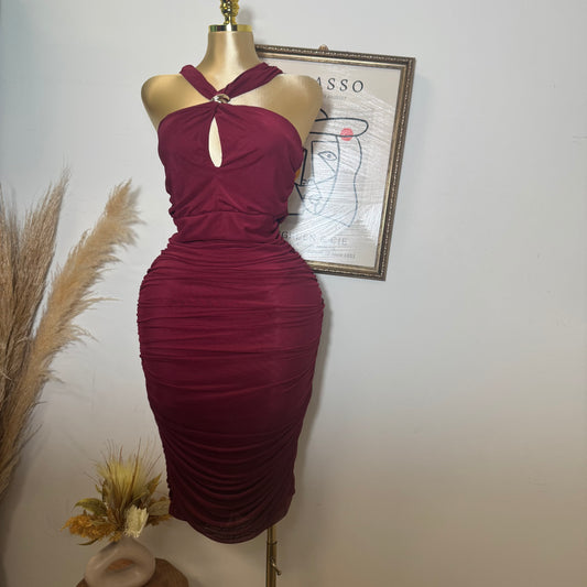 Inara Plus size Dress-Burgundy