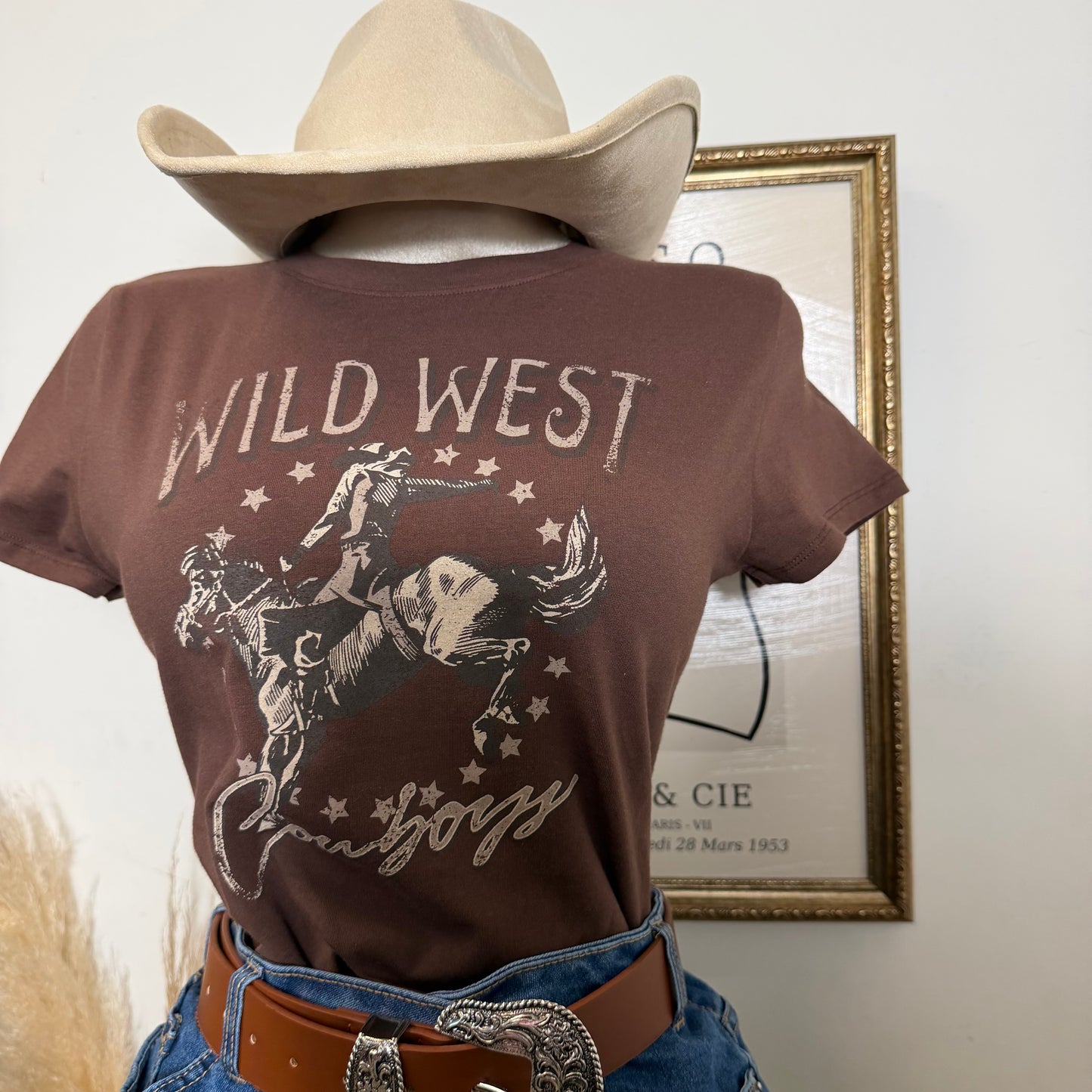 Wild West Cowboy Baby Tee-Brown
