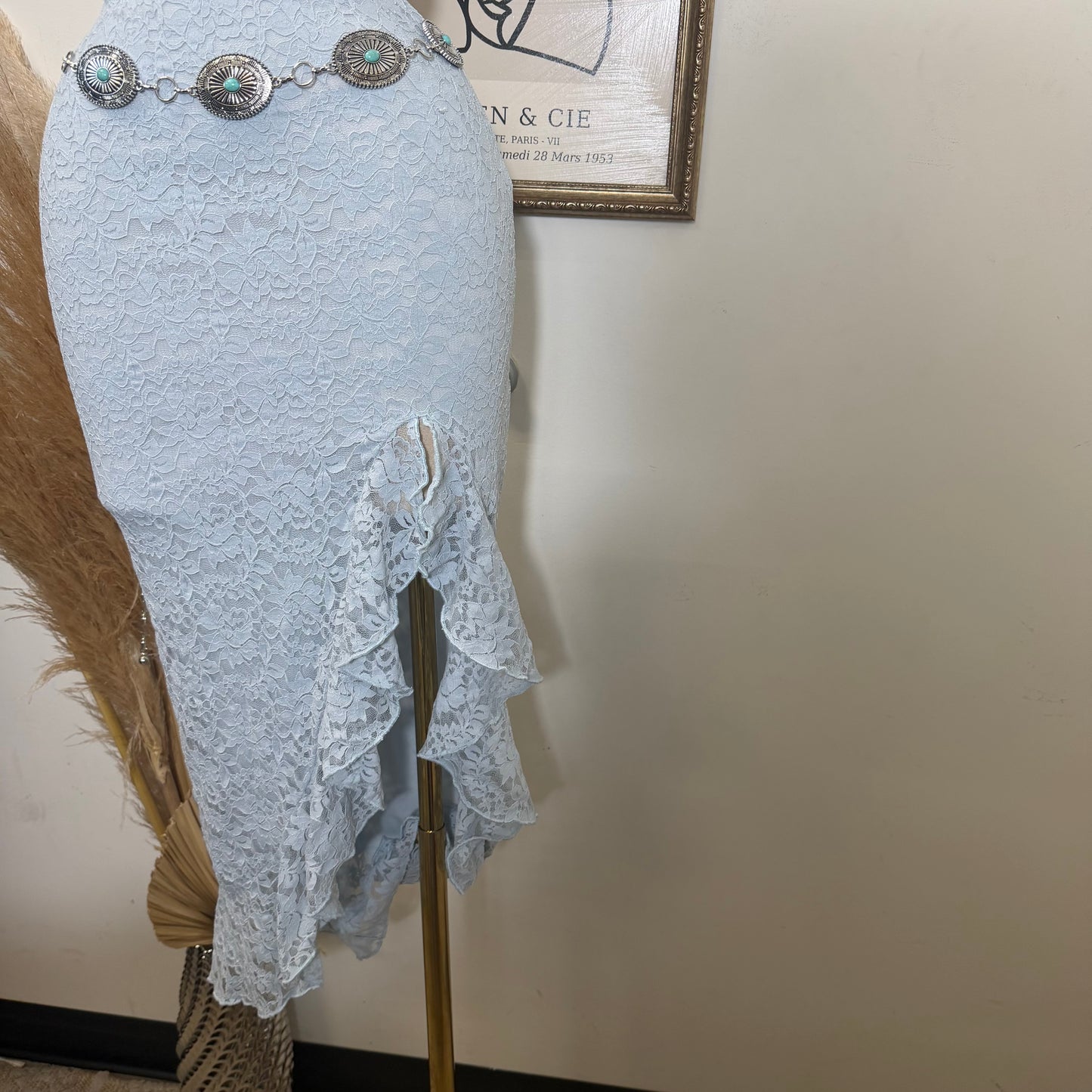 Mismaloya Lace Dress-Baby Blue