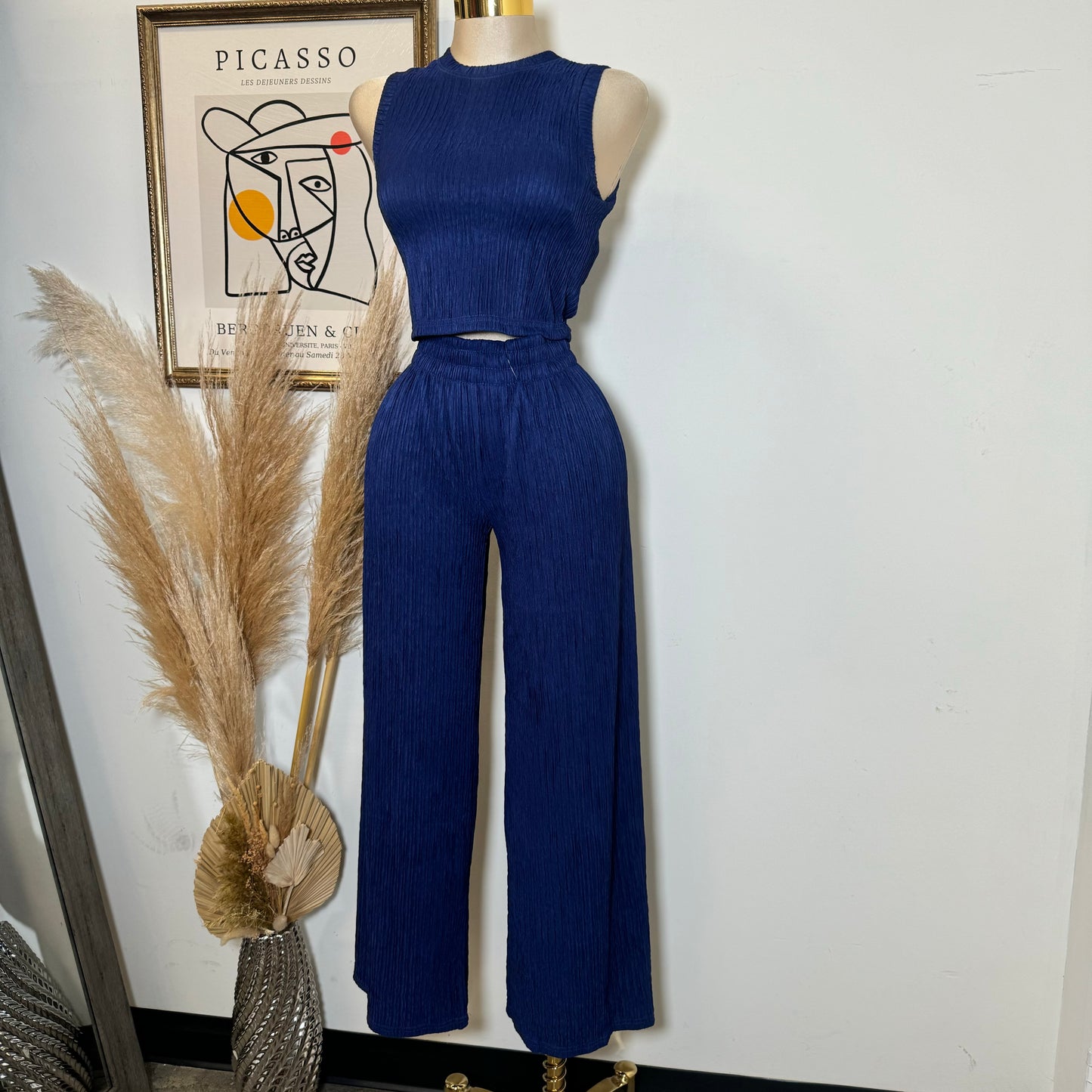 Tamara Two Piece Set-Navy