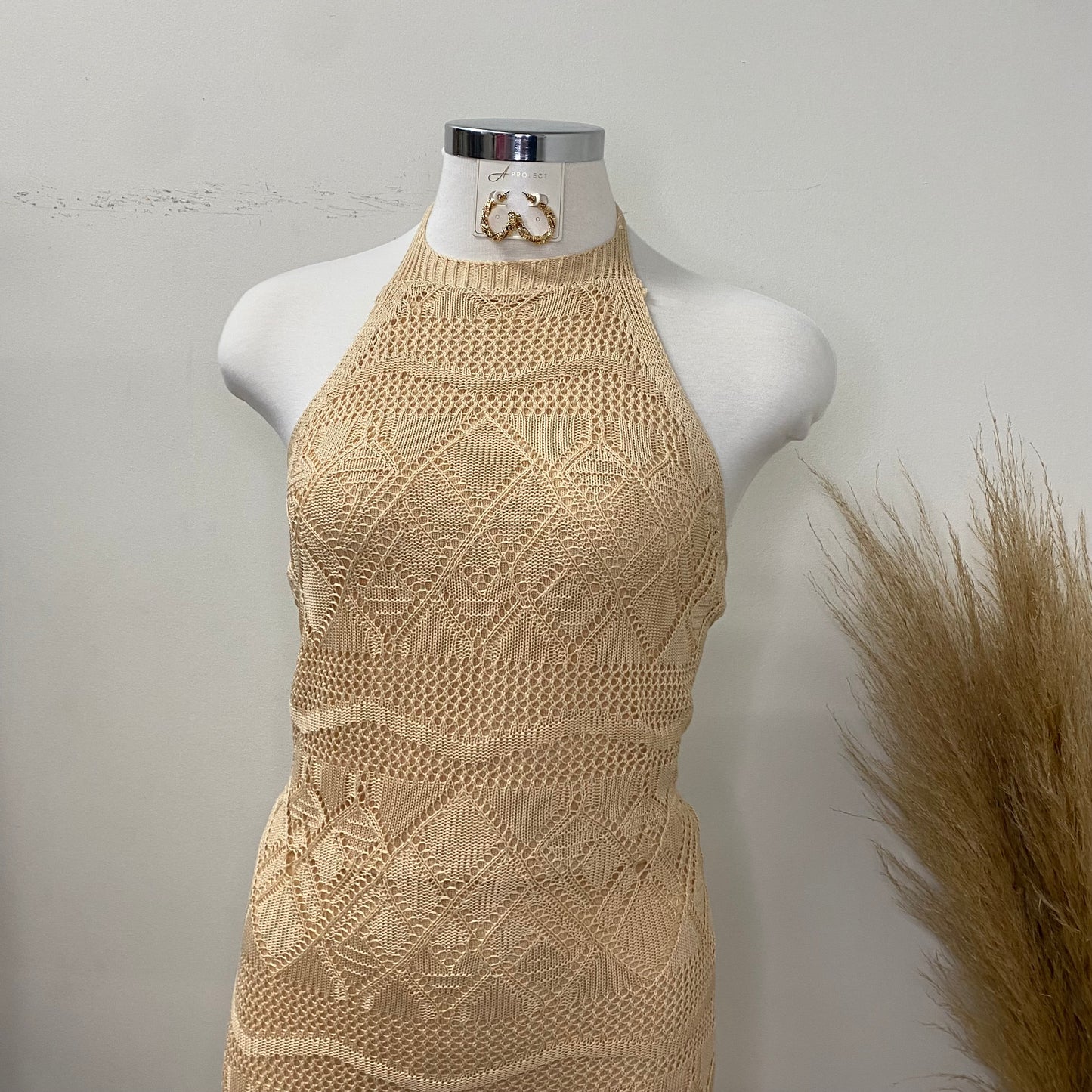 Ensenada Crochet Dress-Natural