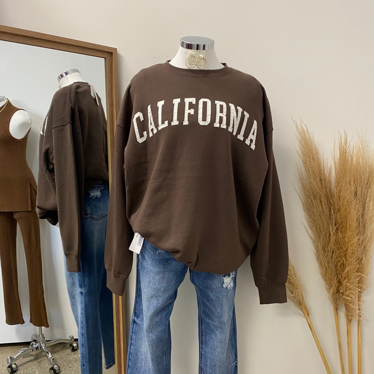 California Crewneck Sweater -Brown