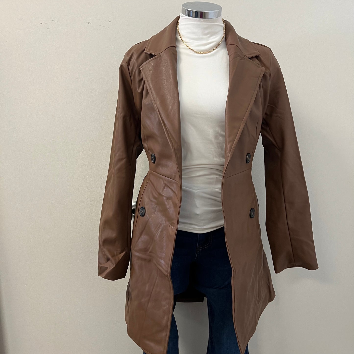 Zamari Leather Coat -Brown