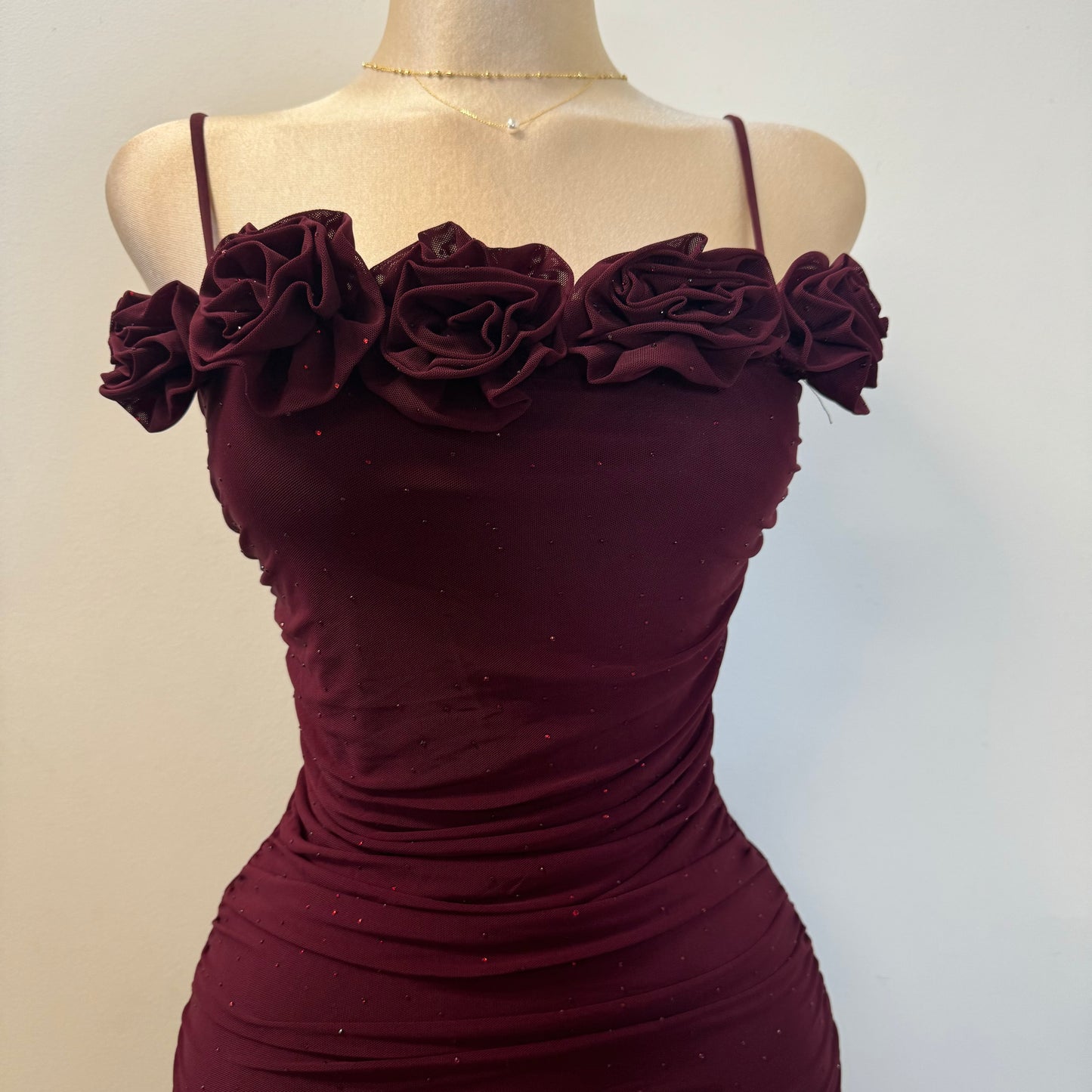 Audrina Dress-Burgundy
