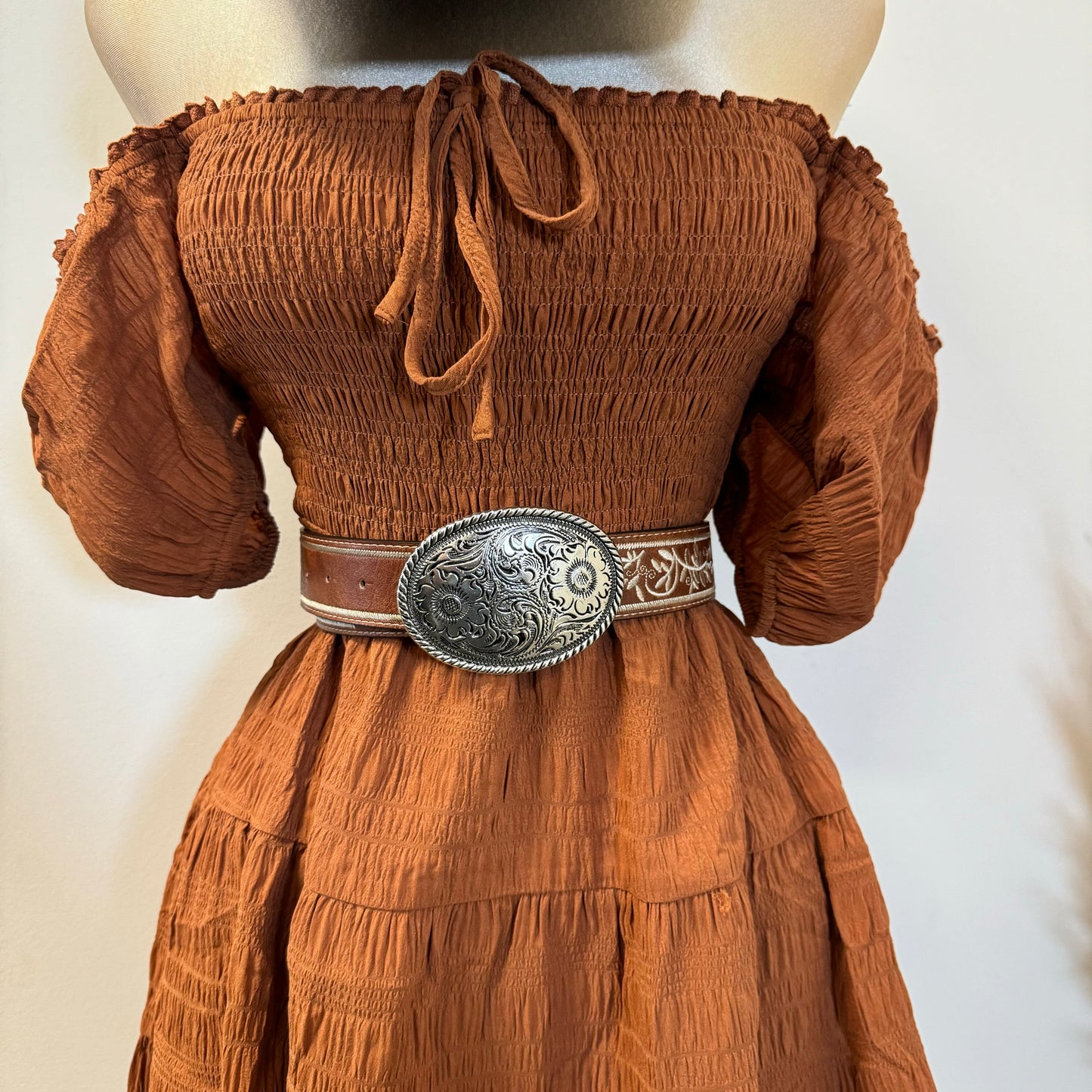 Vaquerita Dress-Rust