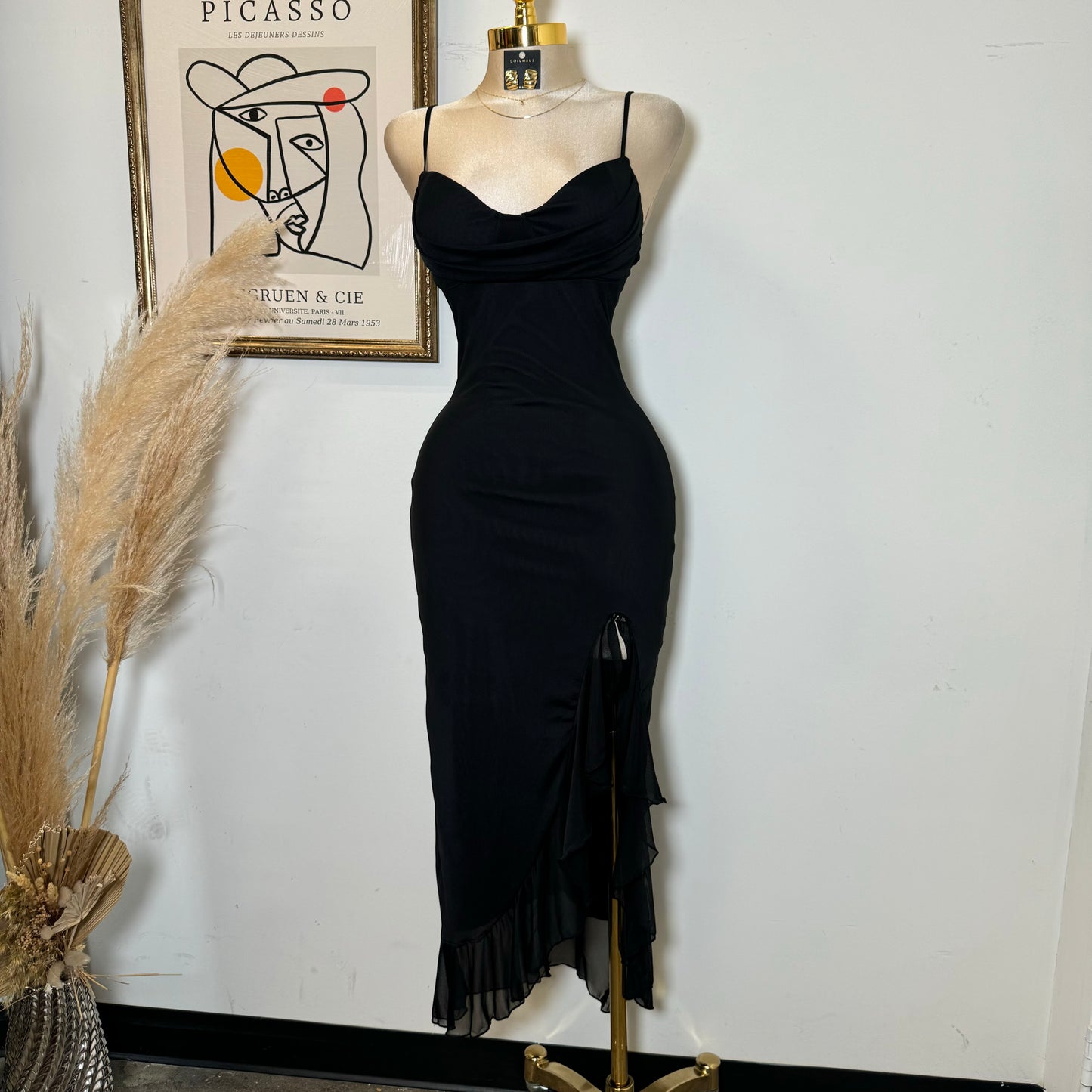 Karil Mesh Dress-Black