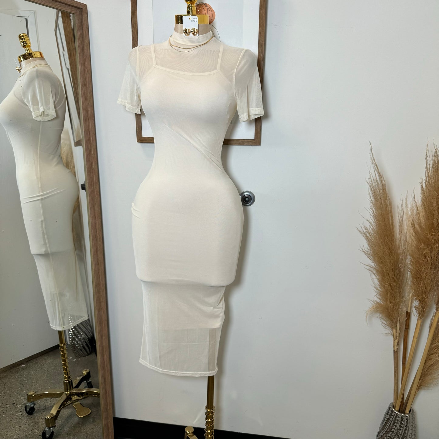Mar Mesh Dress -Cream