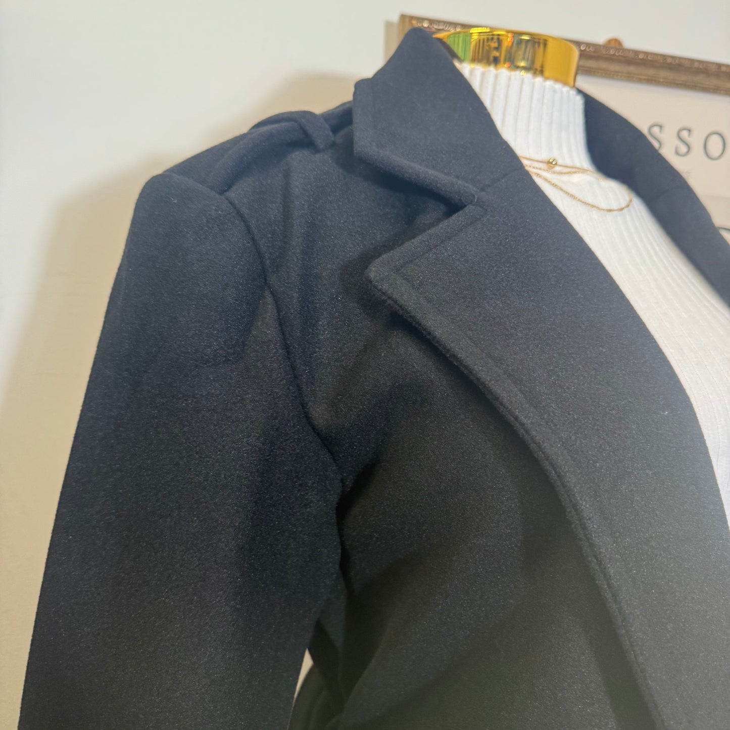 Tie front Trench Coat-Black