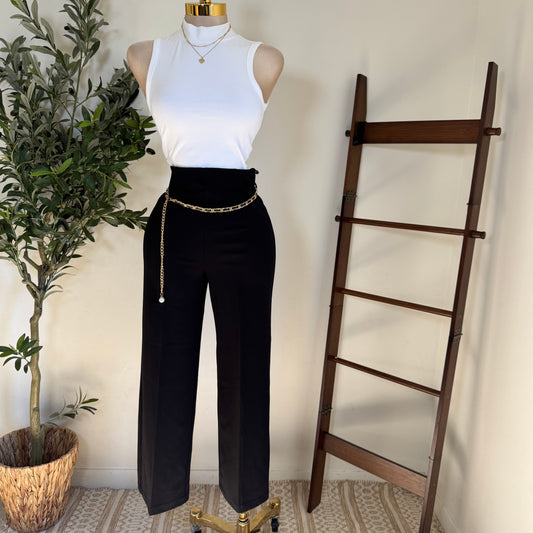 Dressy Pant with Chain- Black
